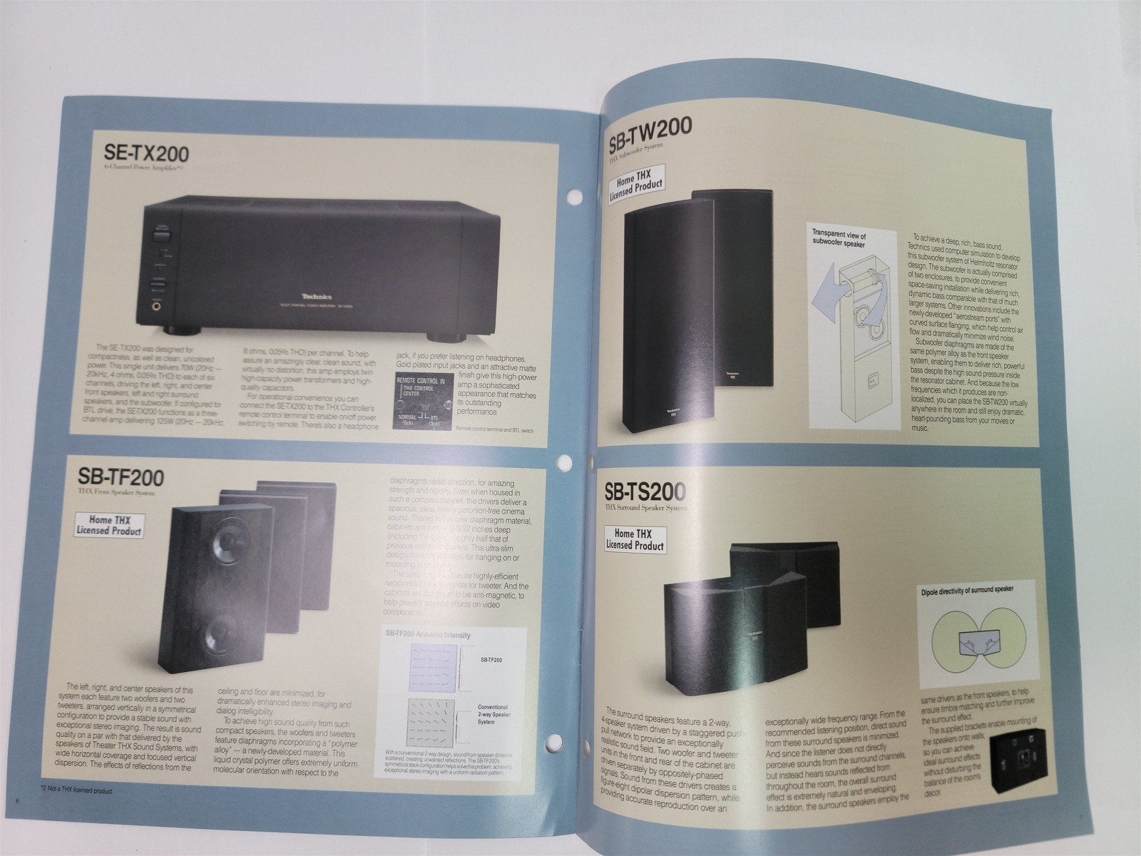 1990&rsquo;s Technics SC-TH200 Home THX Audio System Brochure Specs Lucasfilm SH-TX200