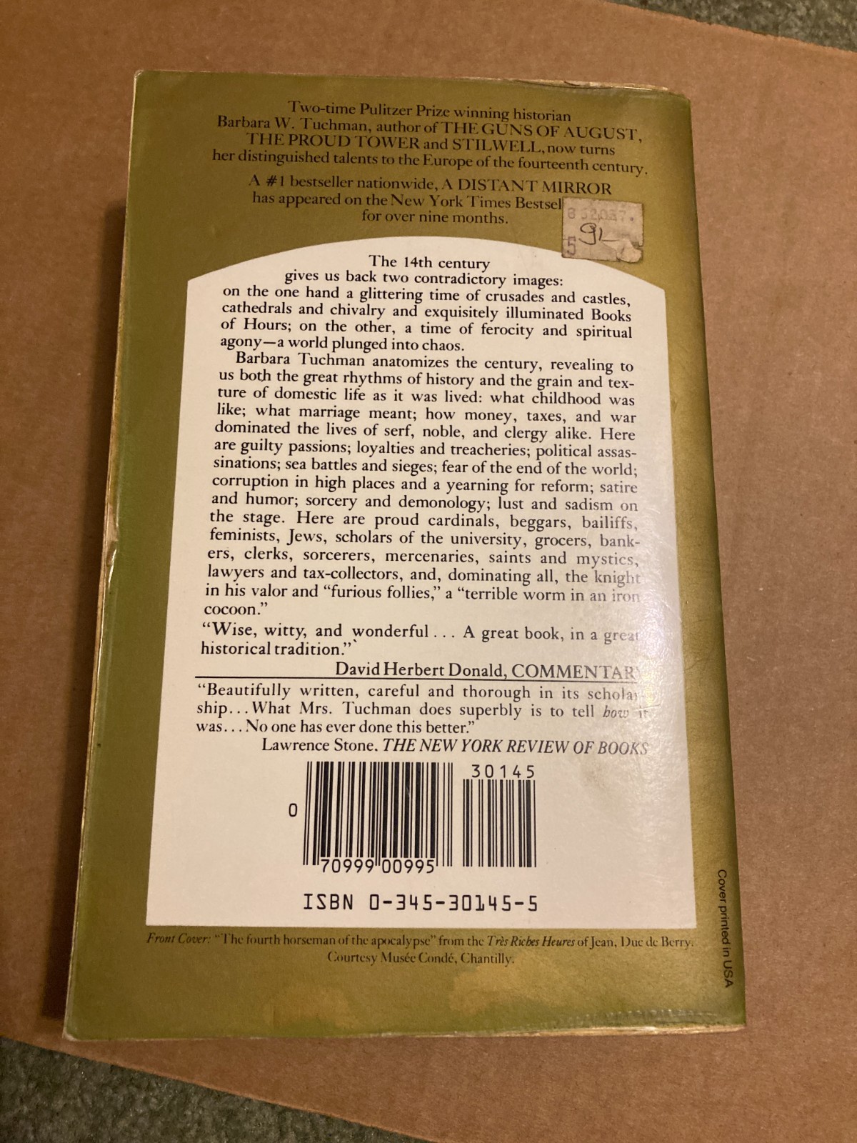 Barbara W. Tuchman Lot: The March of Folly HC/DJ/BJ Cover & A Distant Mirror PB