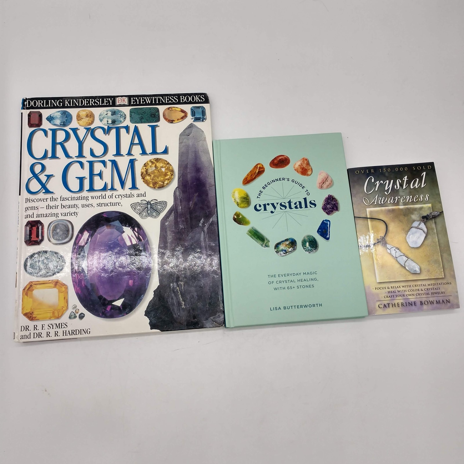 Crystal & Gem Beginner&rsquo;s Guide Crystals Awareness 3 Book Lot DK PB HC Healing