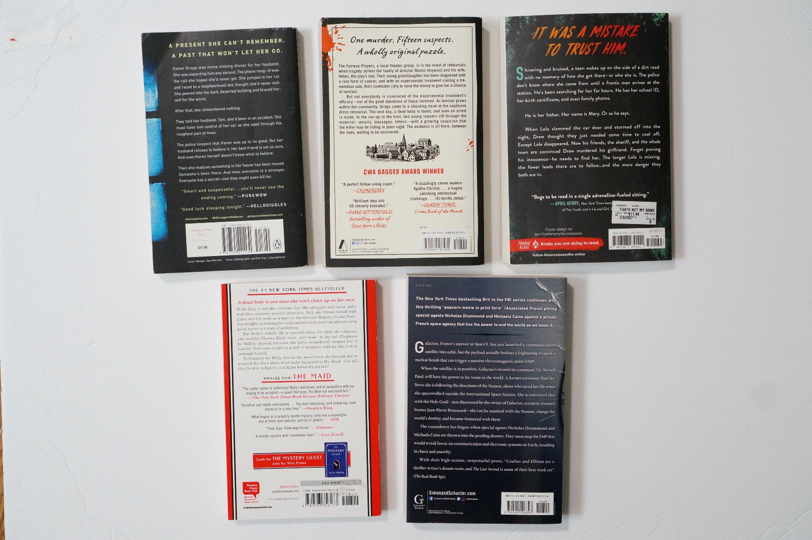 Thriller Book Lot 5 Mystery Shari Lapena Maid Appeal That&rsquo;s Not My Name PB