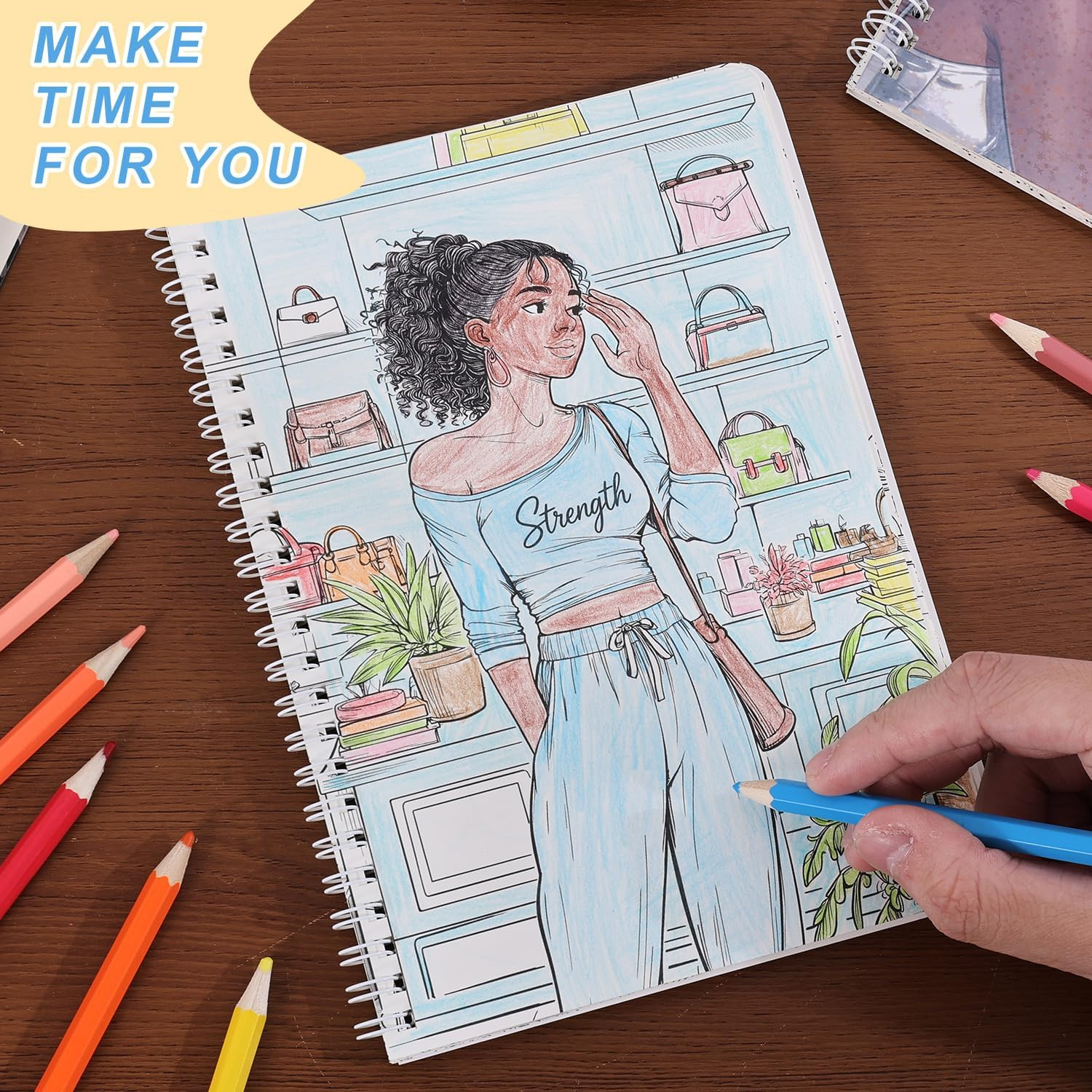 Women&rsquo;S Coloring Book 30 Pages Black Girls Coloring Books for Adults to Relax an
