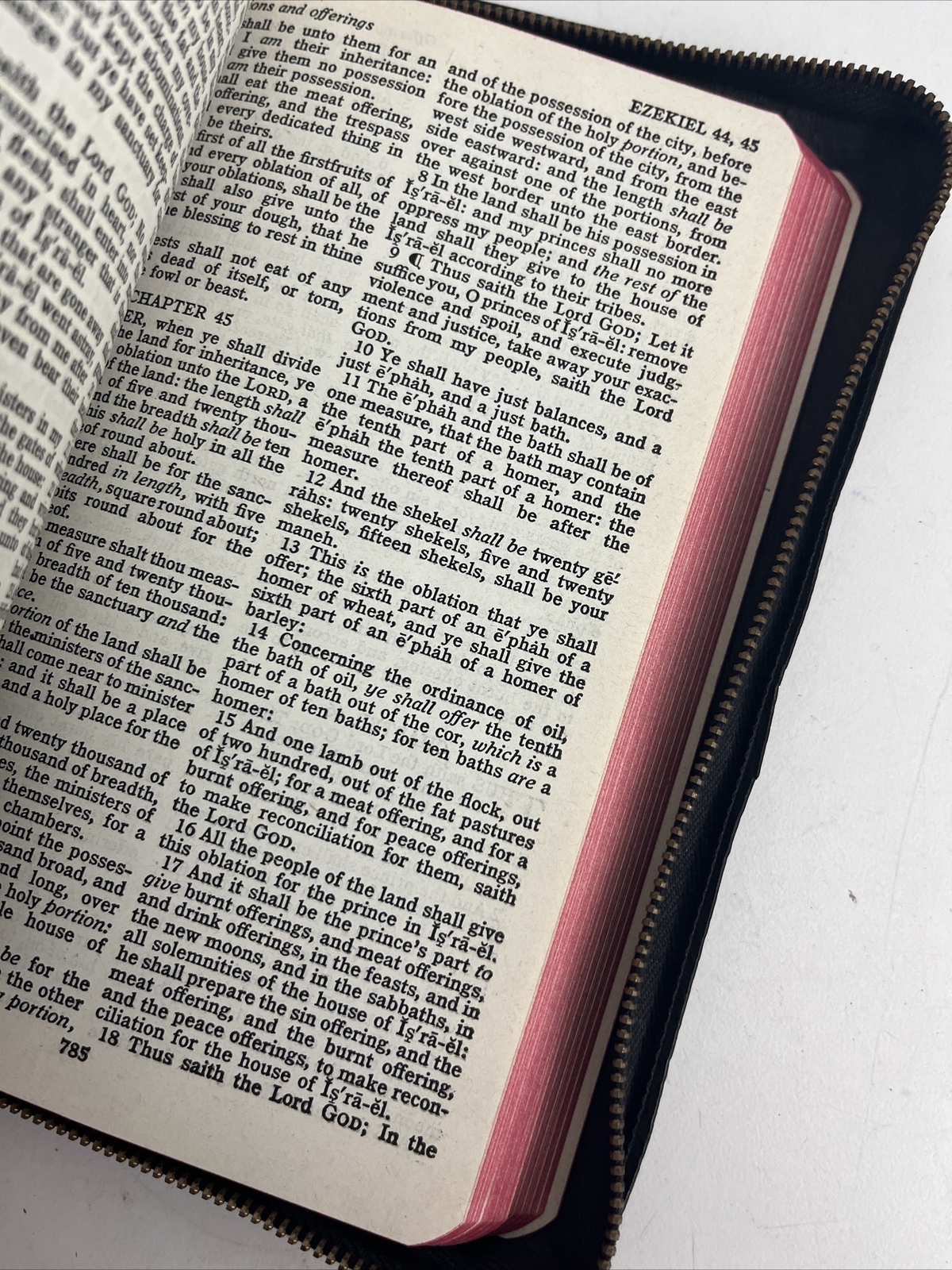 Bible KJV Zip Leather Original Tongues Antique VTG American Society