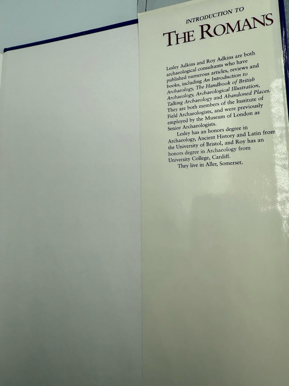 Introduction to the Romans by Adkins, Lesley HC DJ Very Good Condition