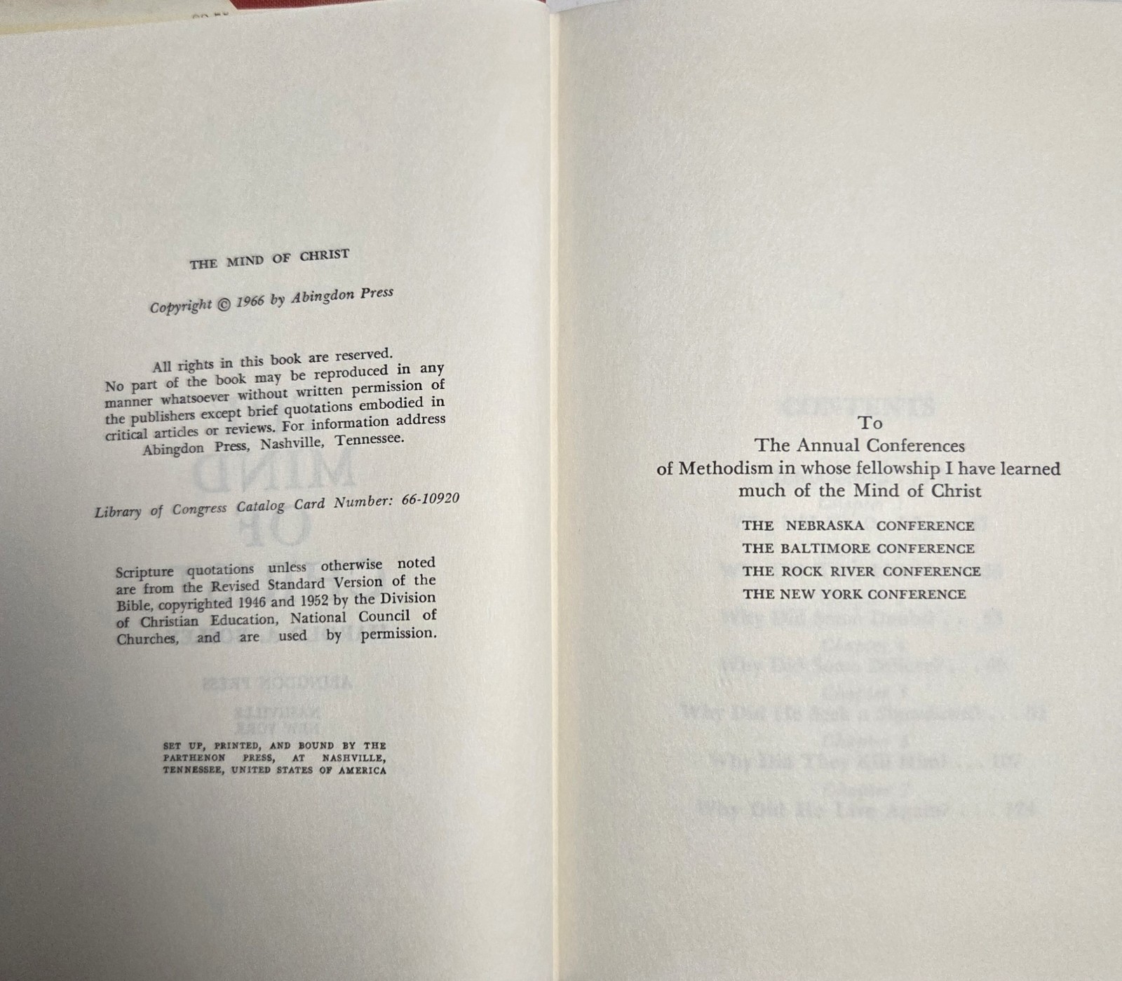 The Mind of Christ by Harold A. Bosley (Hardback, 1966, First Edition)