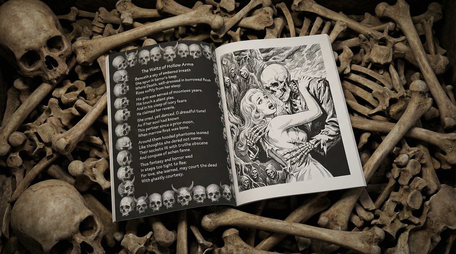 Skulls & Skeletons Adult Coloring Book