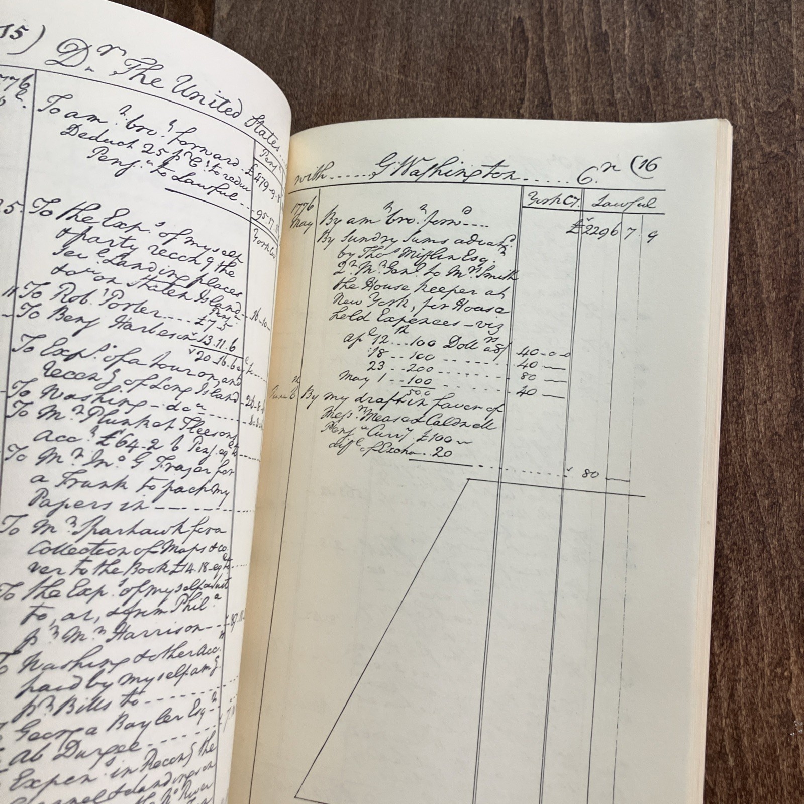 General Washington&rsquo;s Account with United States 1775 1783 Handwriting DeCrepit