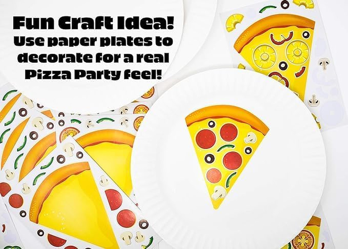 24 Pizza Stickers for Kids (Large 8.5 X 11 Inches) – Ages 3+