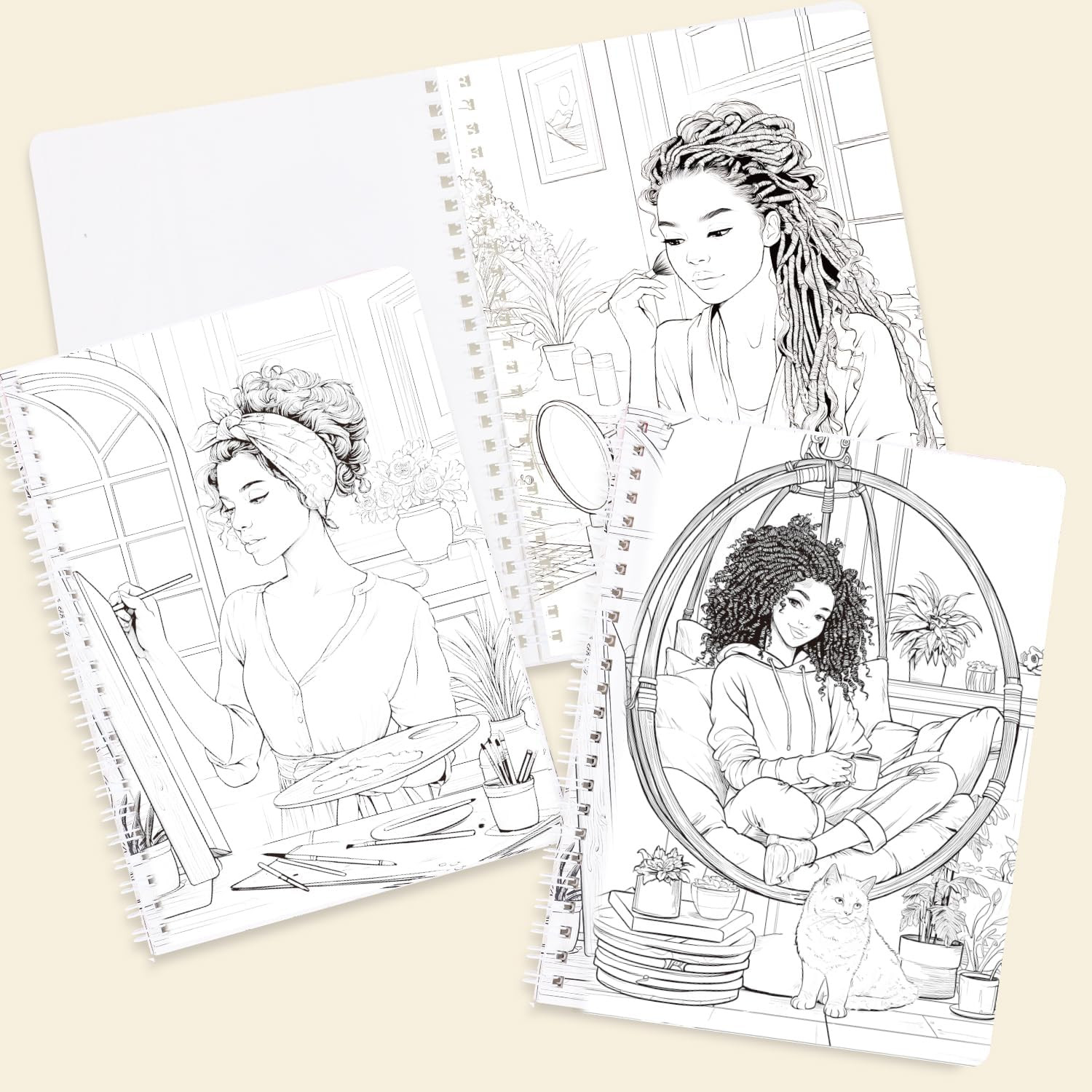 Women&rsquo;S Coloring Book 30 Pages Black Girls Coloring Books for Adults to Relax an