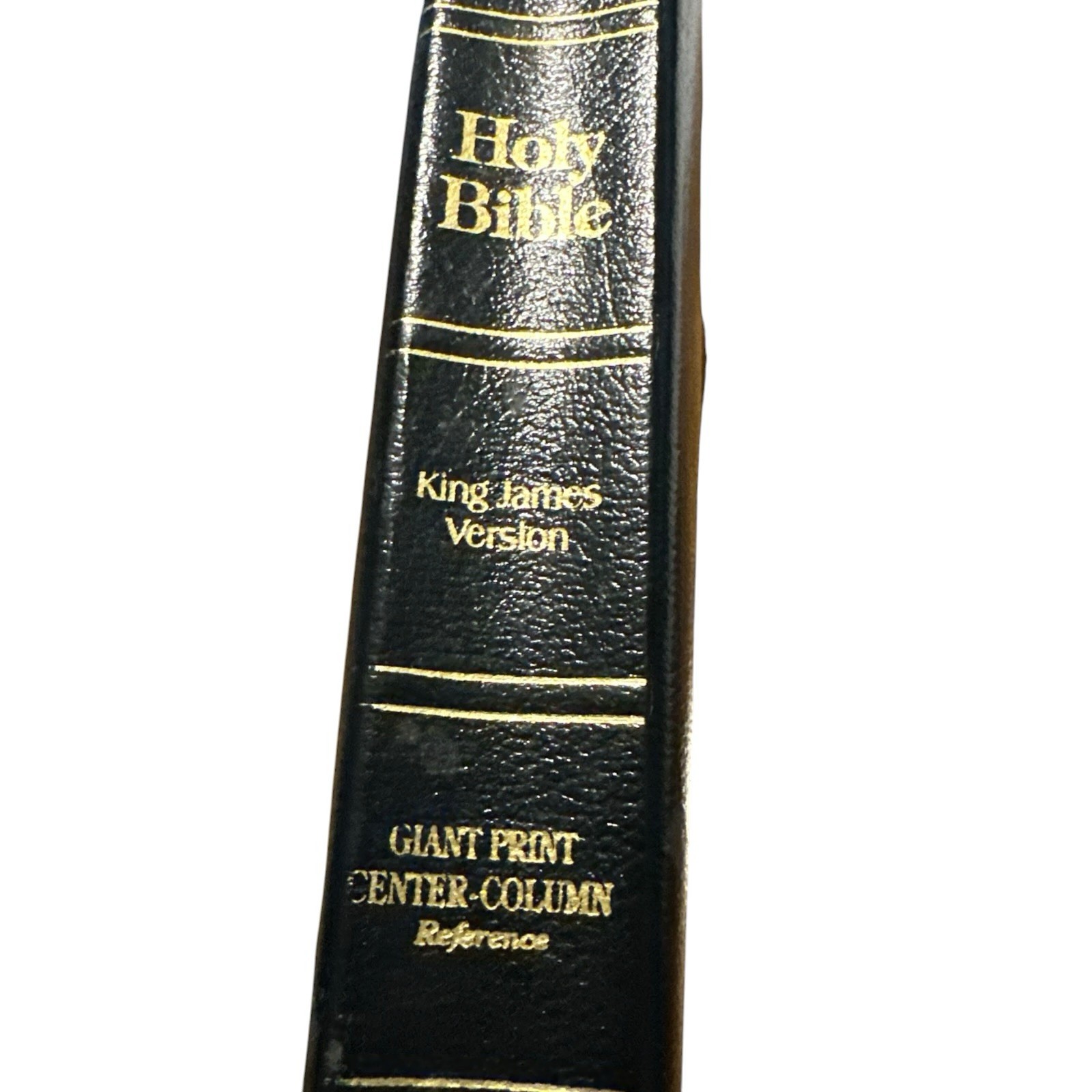 Holy Bible Black Genuine Leather KJV Giant Print Center Column Reference World