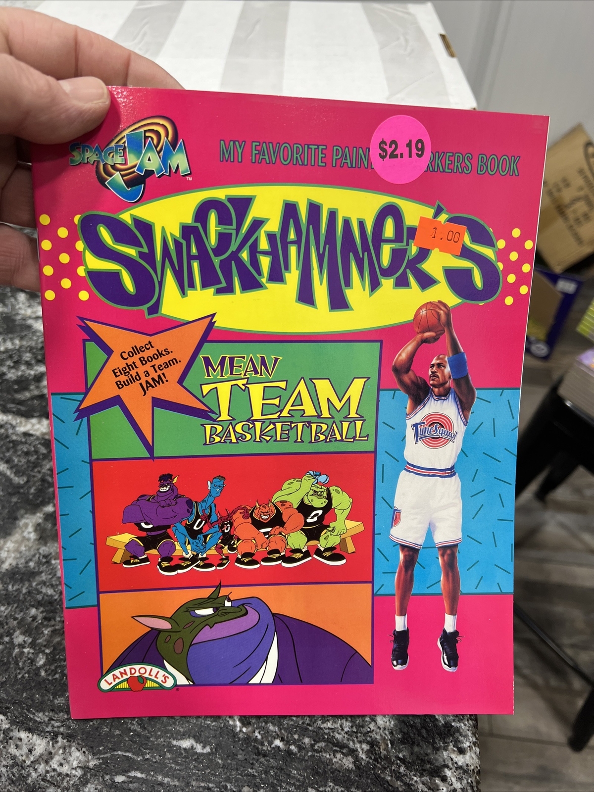 SPACE JAM SWACKHAMMER&rsquo;S MEAN TEAM BASKETBALL PAINT & MARKER BOOK LANDOLL&rsquo;S 1996