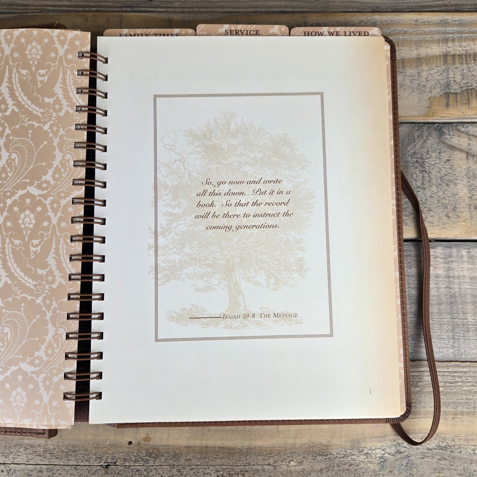 Our Family History A Keepsake Journal Faux Leather-Bound Family Tree Religious