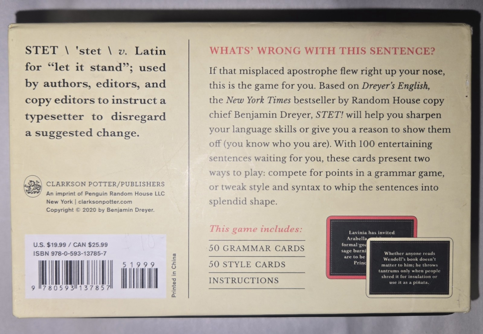 STET! Dreyer&rsquo;s English : A Game for Language Lovers, Grammar Geeks, and…