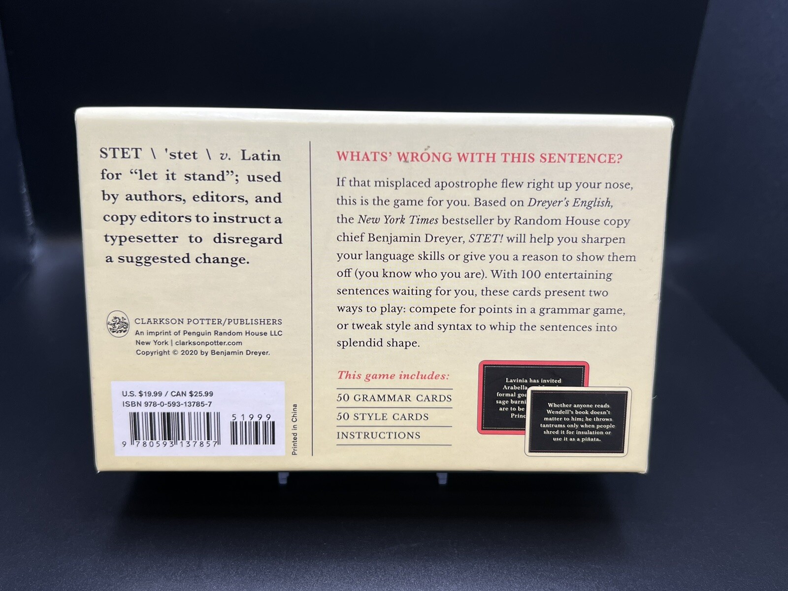 STET! Dreyer&rsquo;s English – A Game For Language Lovers, Geeks, & Bibliophiles *NEW*