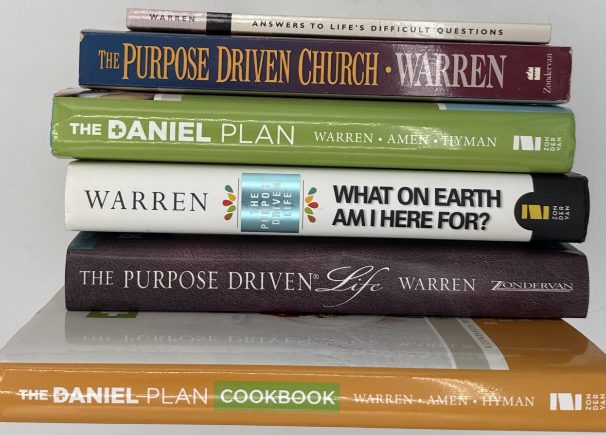 Lot of 6 Books by Rick Warren, 4 Hardcover and 2 Paperback, B205