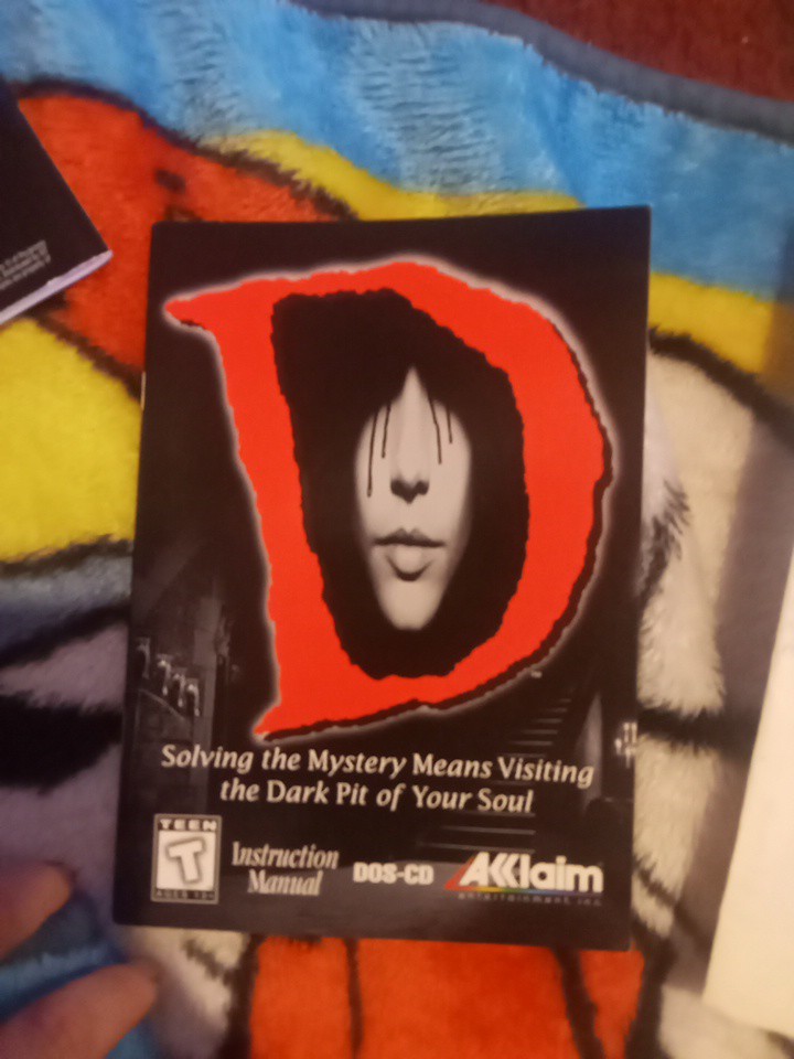 « D » Video Game Acclaim DOS CD ROM Manual ONLY Kenji Eno PC 1995