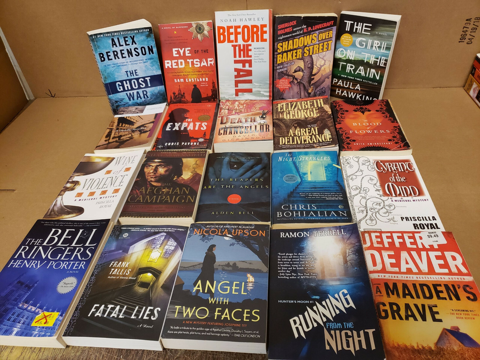 Lot of 10 Mystery Large Trade Paperback Books Suspense Thriller Crime Murder MIX