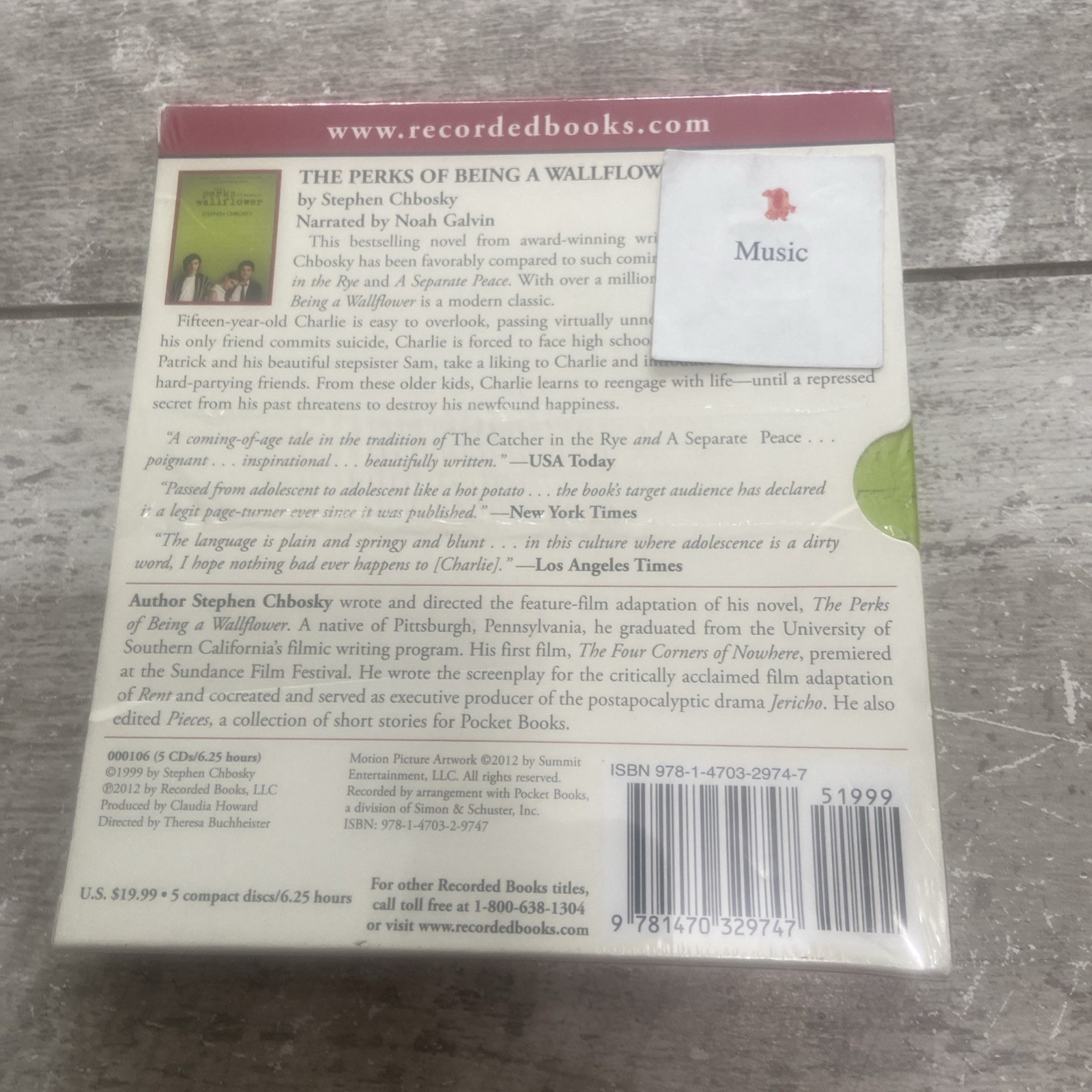 Perks of Being a Wallflower MTI – Audiobook CD By Chbosky, Stephen – NEW SEALED