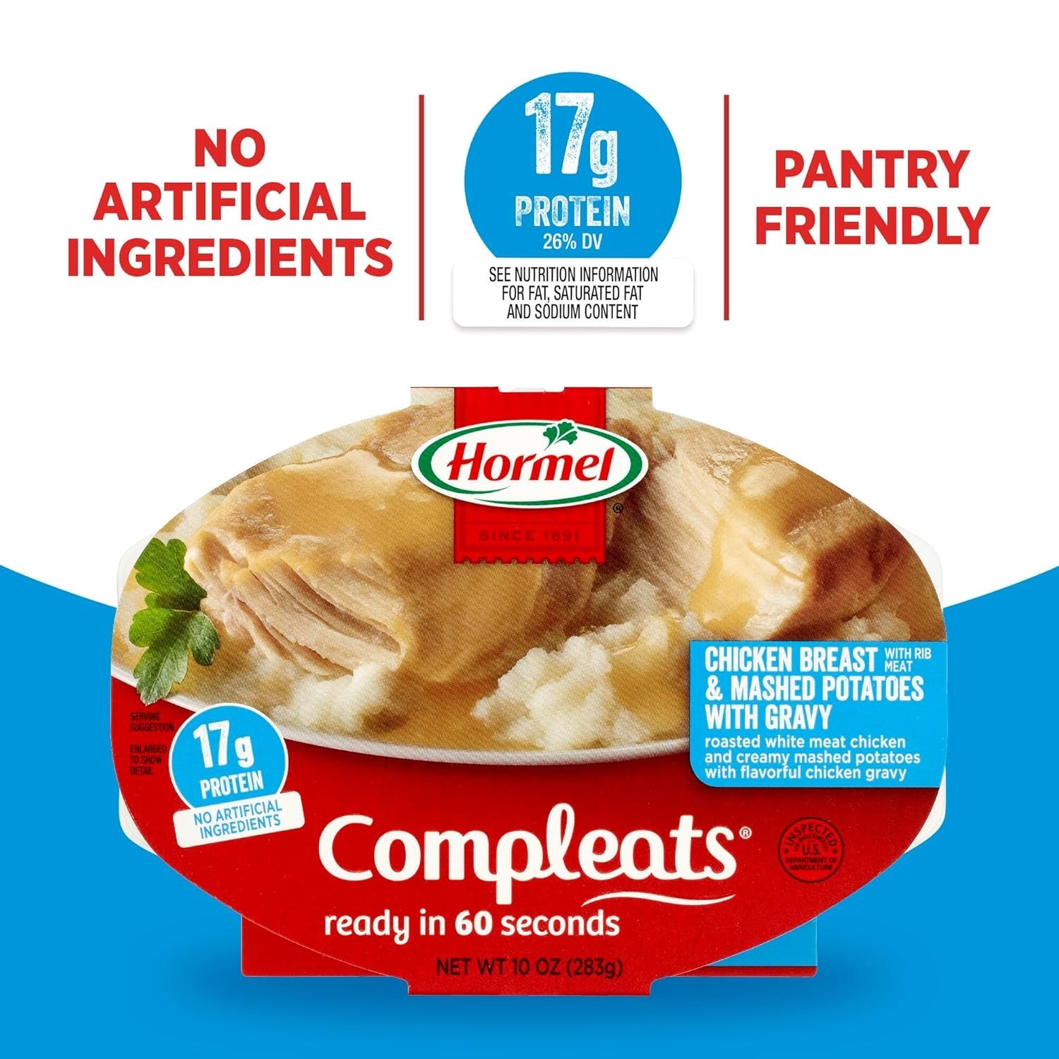 Convenient Chicken Breast & Gravy with Mashed Potatoes – 6-Pack, 10 oz Each