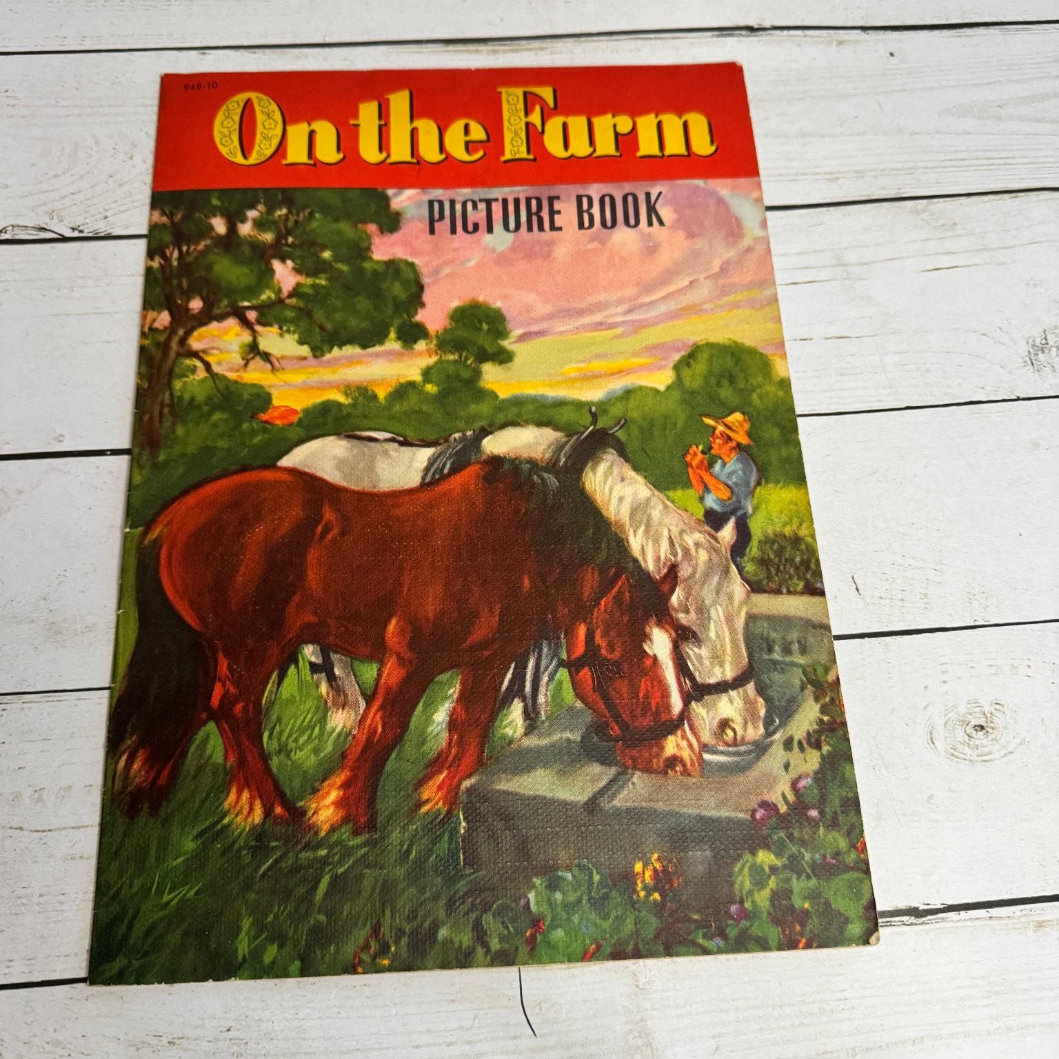 On the Farm Picture Book 1950 Whitman Publishing Vintage Children&rsquo;s Farm Animals