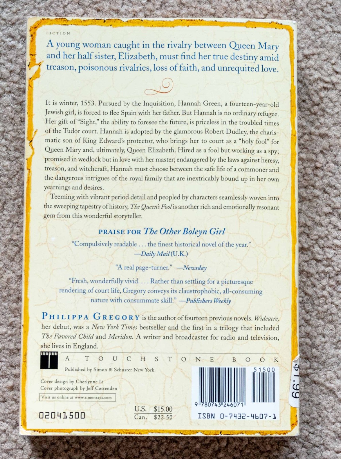 The Queen&rsquo;s Fool by Philippa Gregory – Paperback, 504 pages