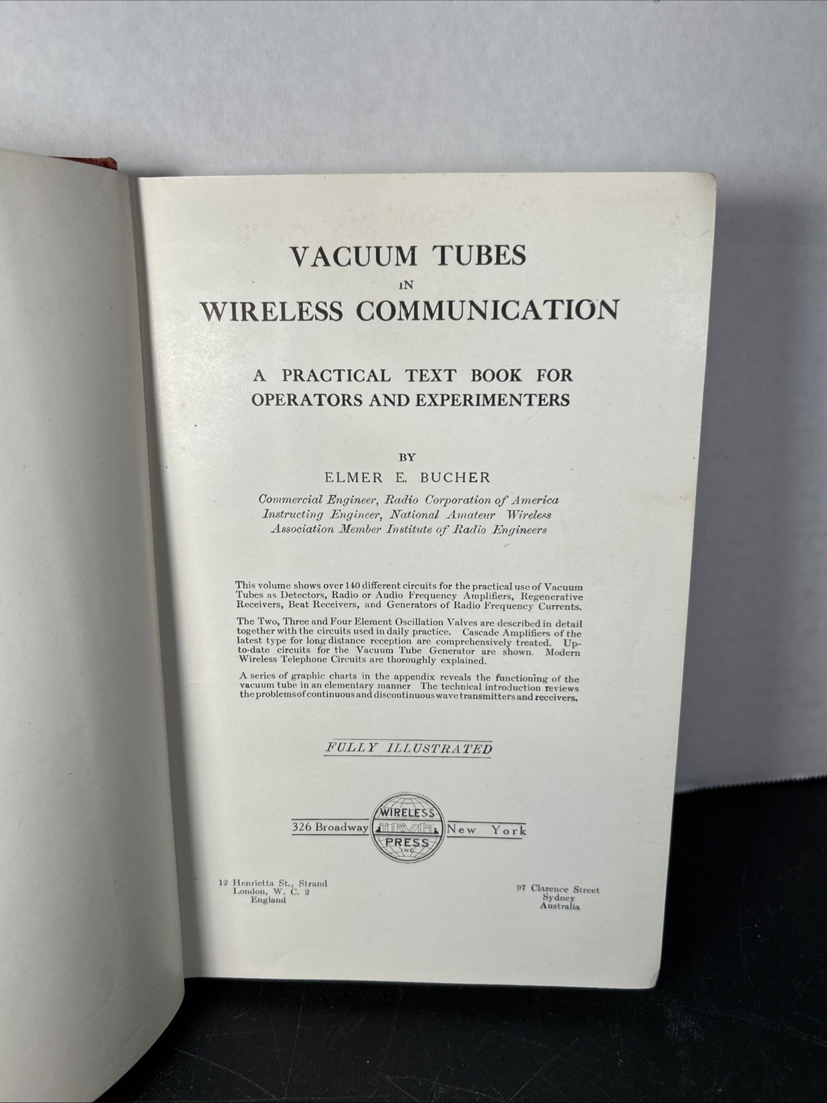 Vacuum Tubes in Wireless Communication – by Elmer E. Bucher, 1919 Book