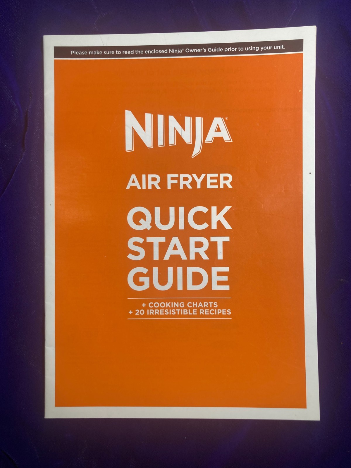 NINJA AIR FRYER QUICK START GUIDE RECIPES COOKBOOK 30 PAGES