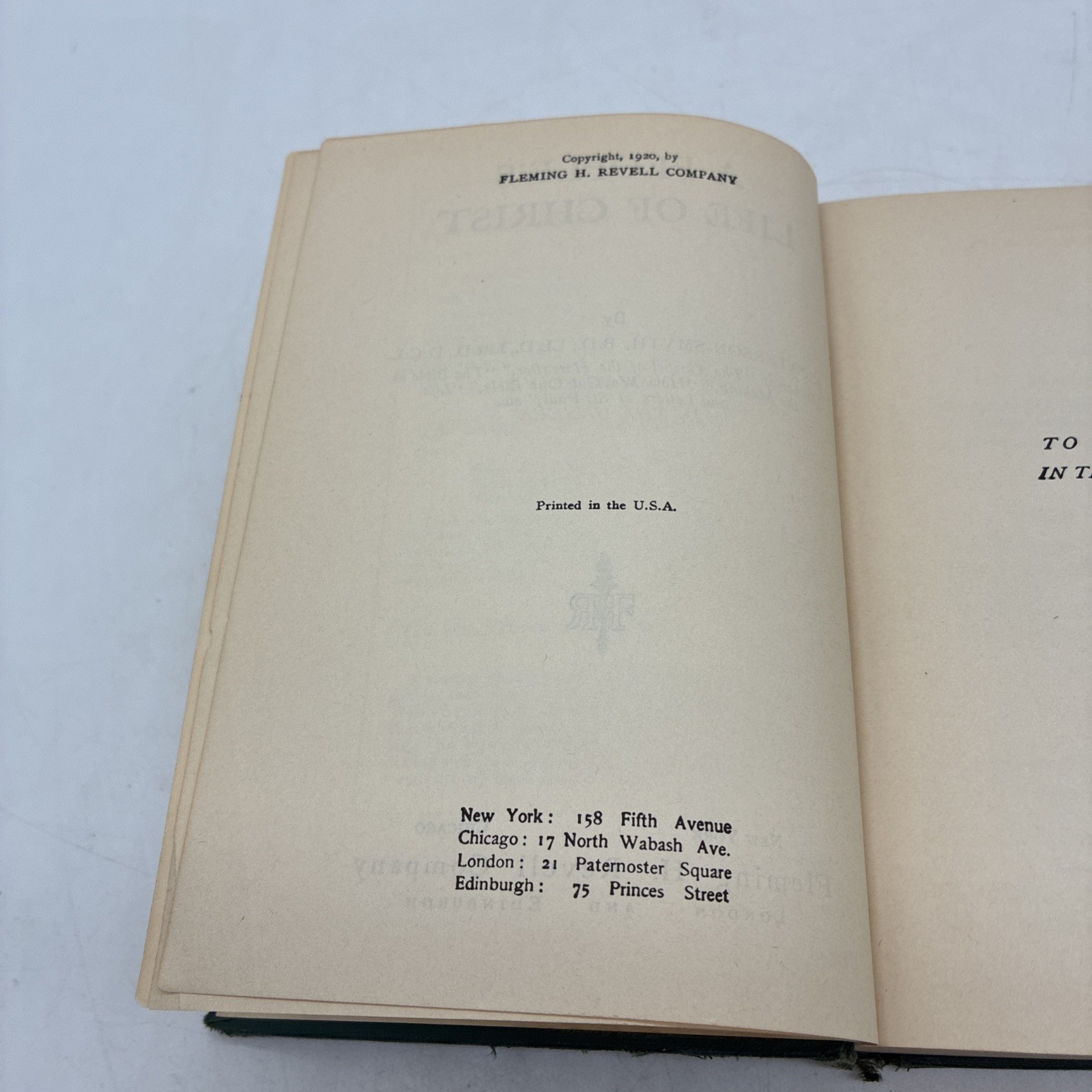 A People&rsquo;s Life of Christ, By J. Paterson Smyth (HC, Revell) 1920 First Edition
