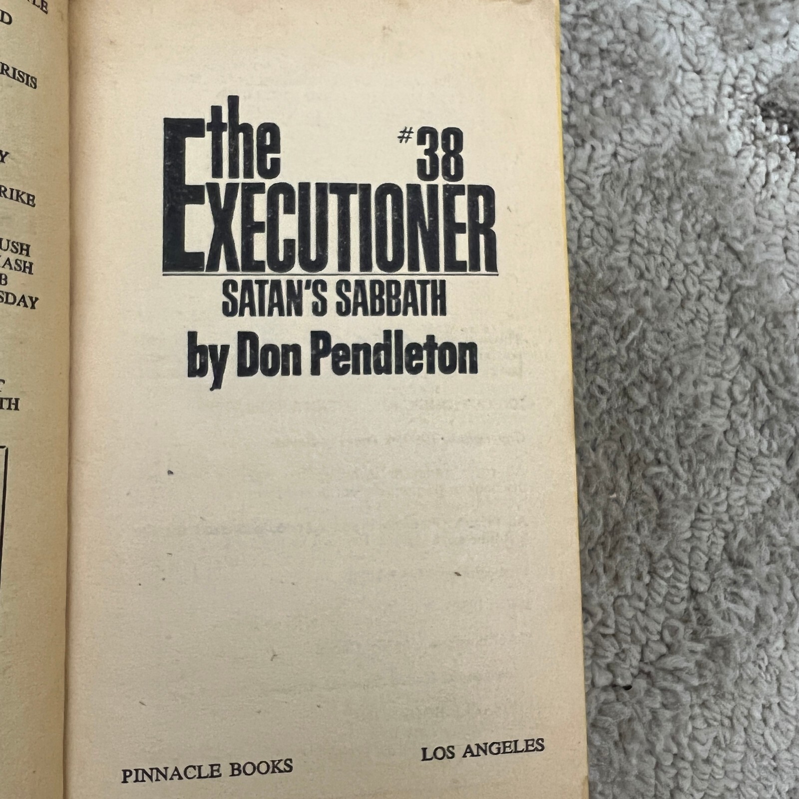 Satan&rsquo;s Sabbath Action Paperback Book by Don Pendleton Adventure 1980