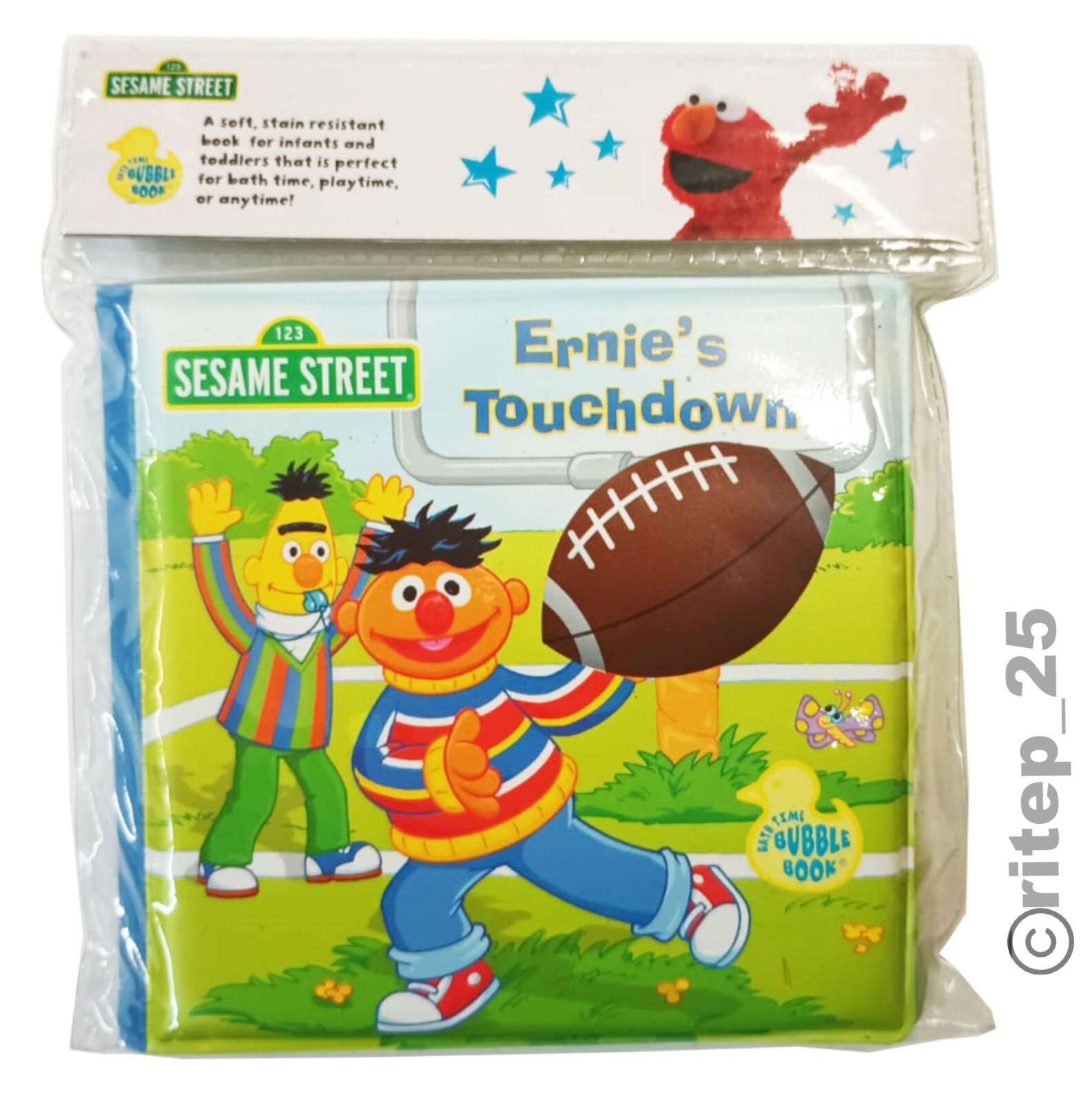Sesame Street Ernie&rsquo;s Touchdown Bubble Book – Great For Bath Time (1 Pack) – New