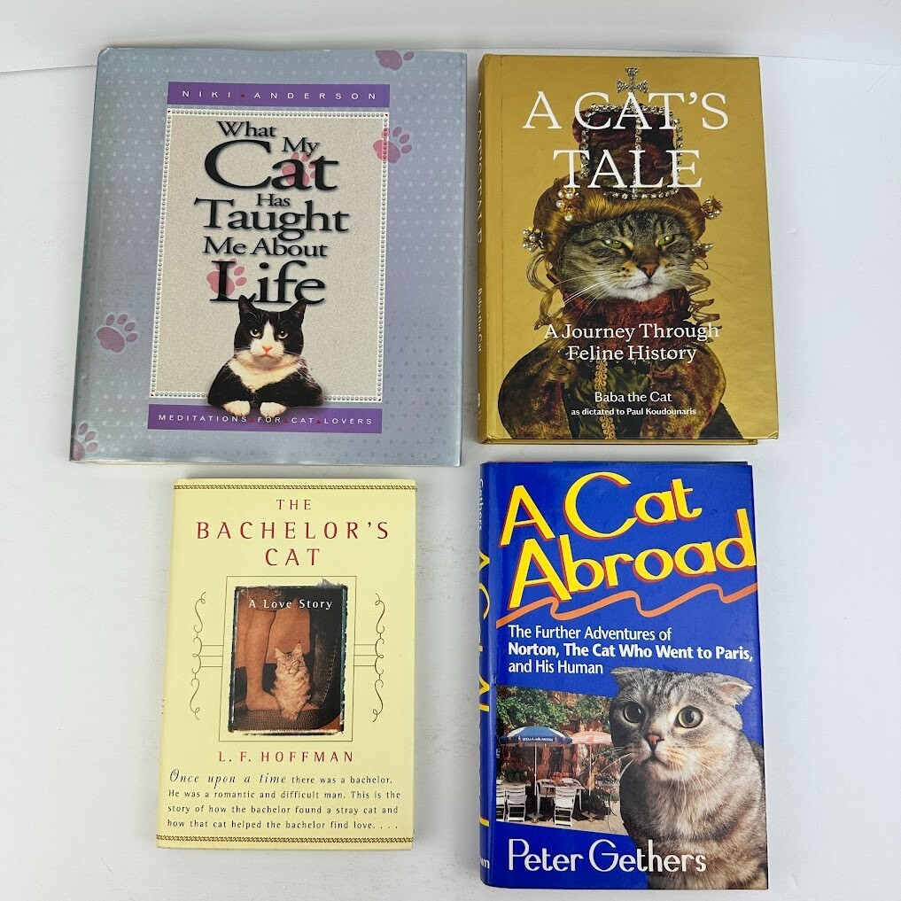 Lot of 4 Cat Books Multiple Titles/Authors Hardcover