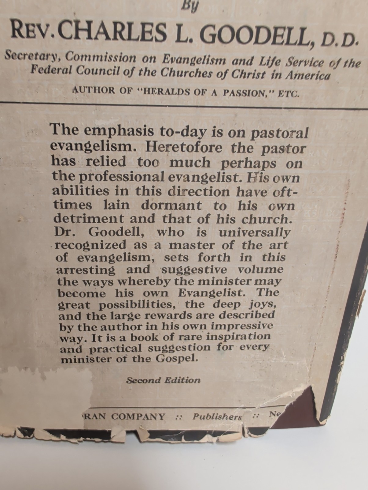 Second Edition 1922 Pastor & Evangelist by Charles Goodell Religious Spiritual