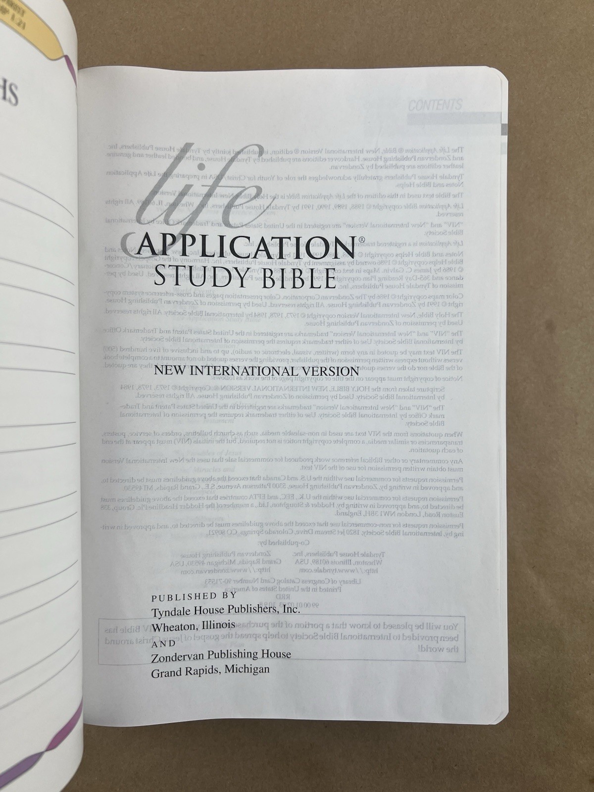 NIV Life Application Study Bible; Ronald A. Beers, Zondervan, 1997, Leather