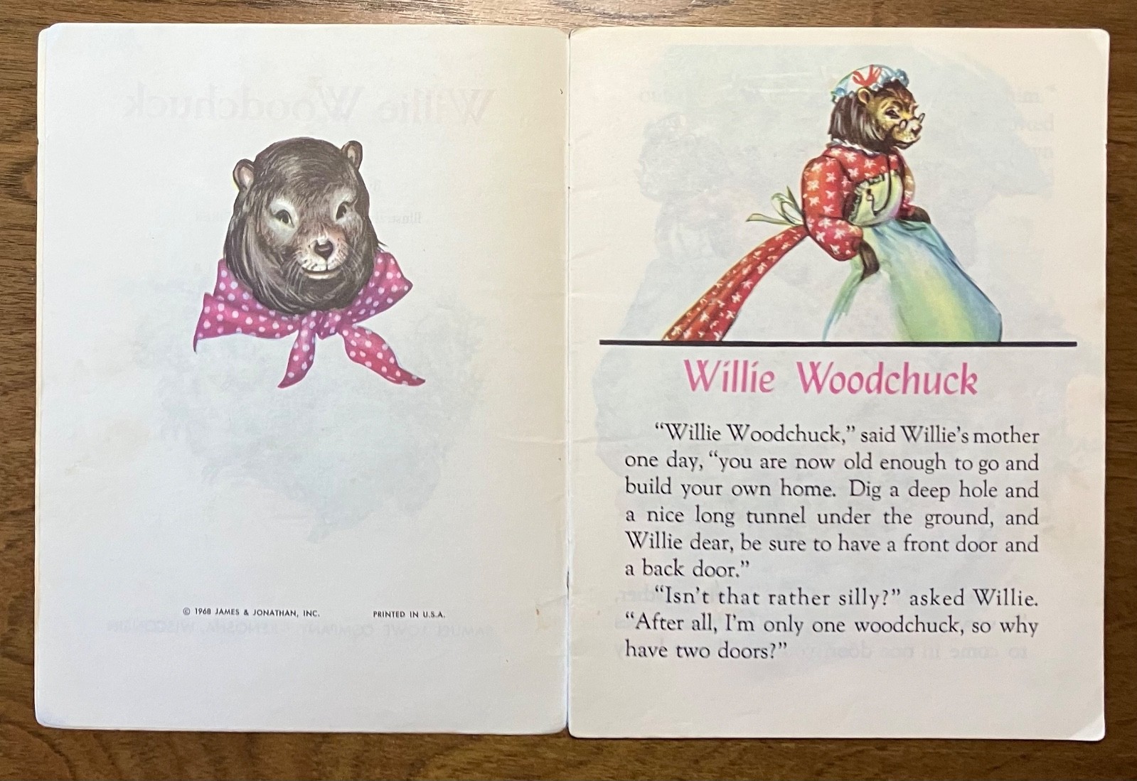 Willie Woodchuck by Marion E. Holt Sunny Book 1968 softcover kid&rsquo;s book