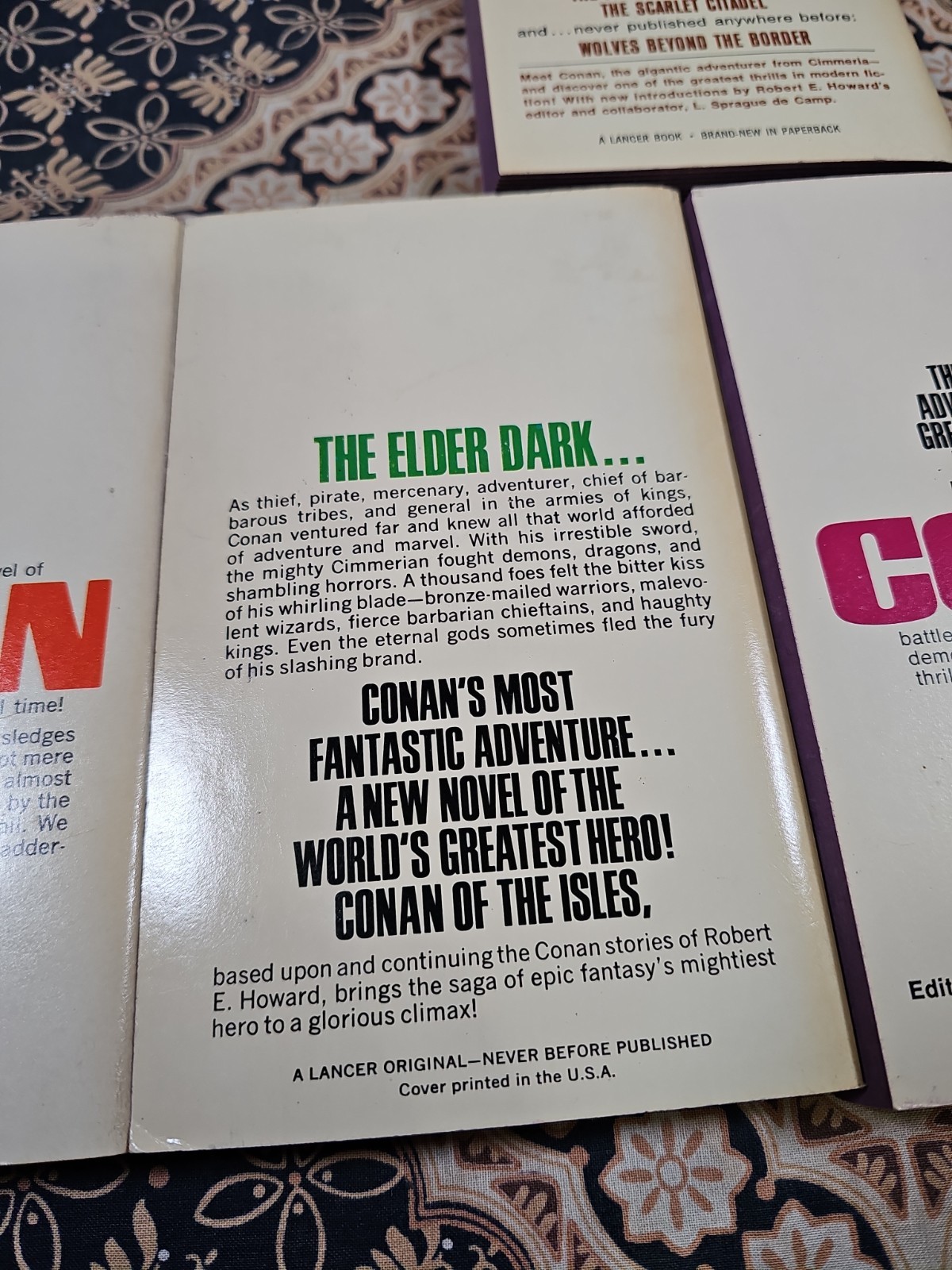 LOT of 5 VTG CONAN Lancer PB BOOK Robert Howard & L. Sprague de Camp 1960s ~NM~