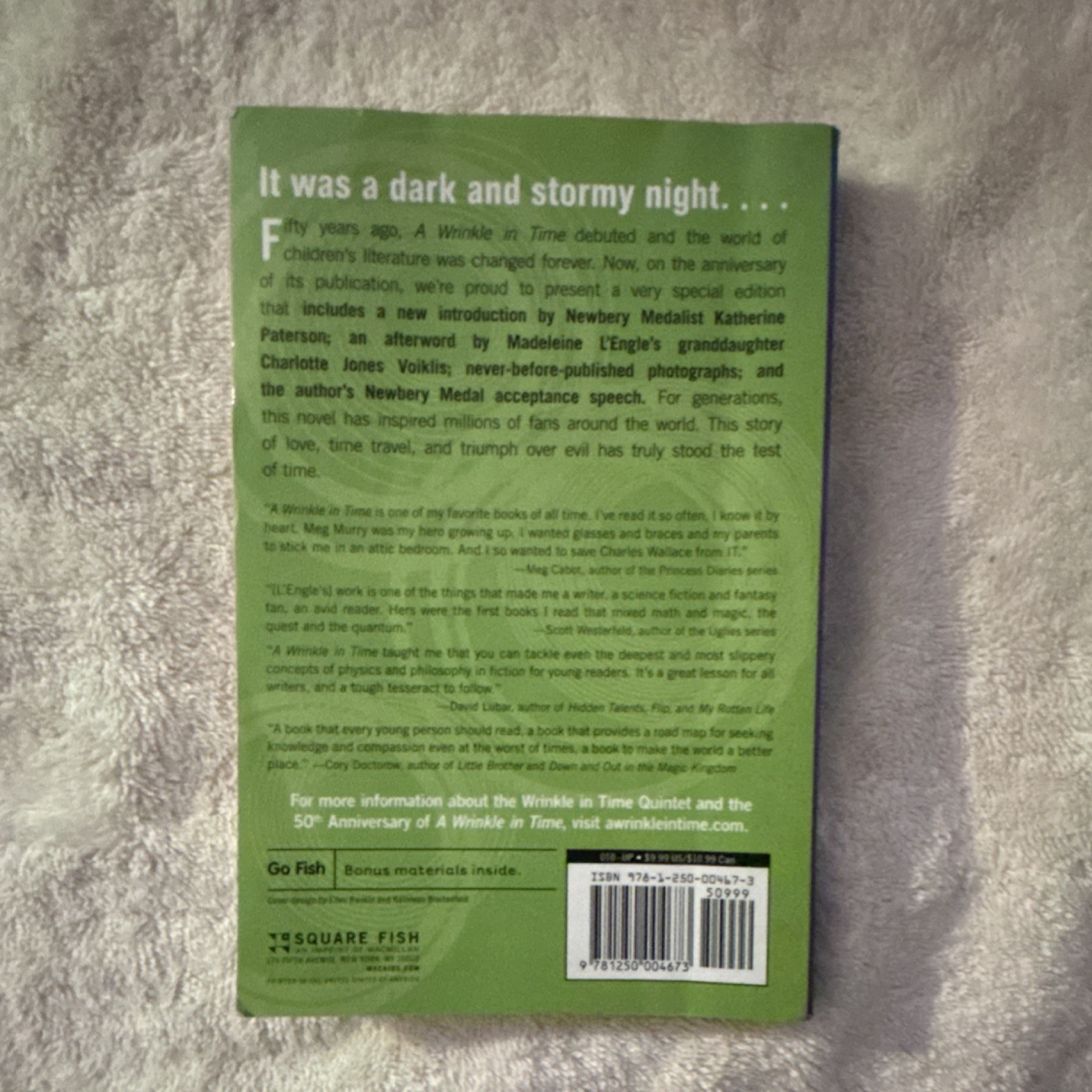 Madeleine L&rsquo;Engle A Wrinkle in Time 50th Anniversary Trade Paperback Square Fish