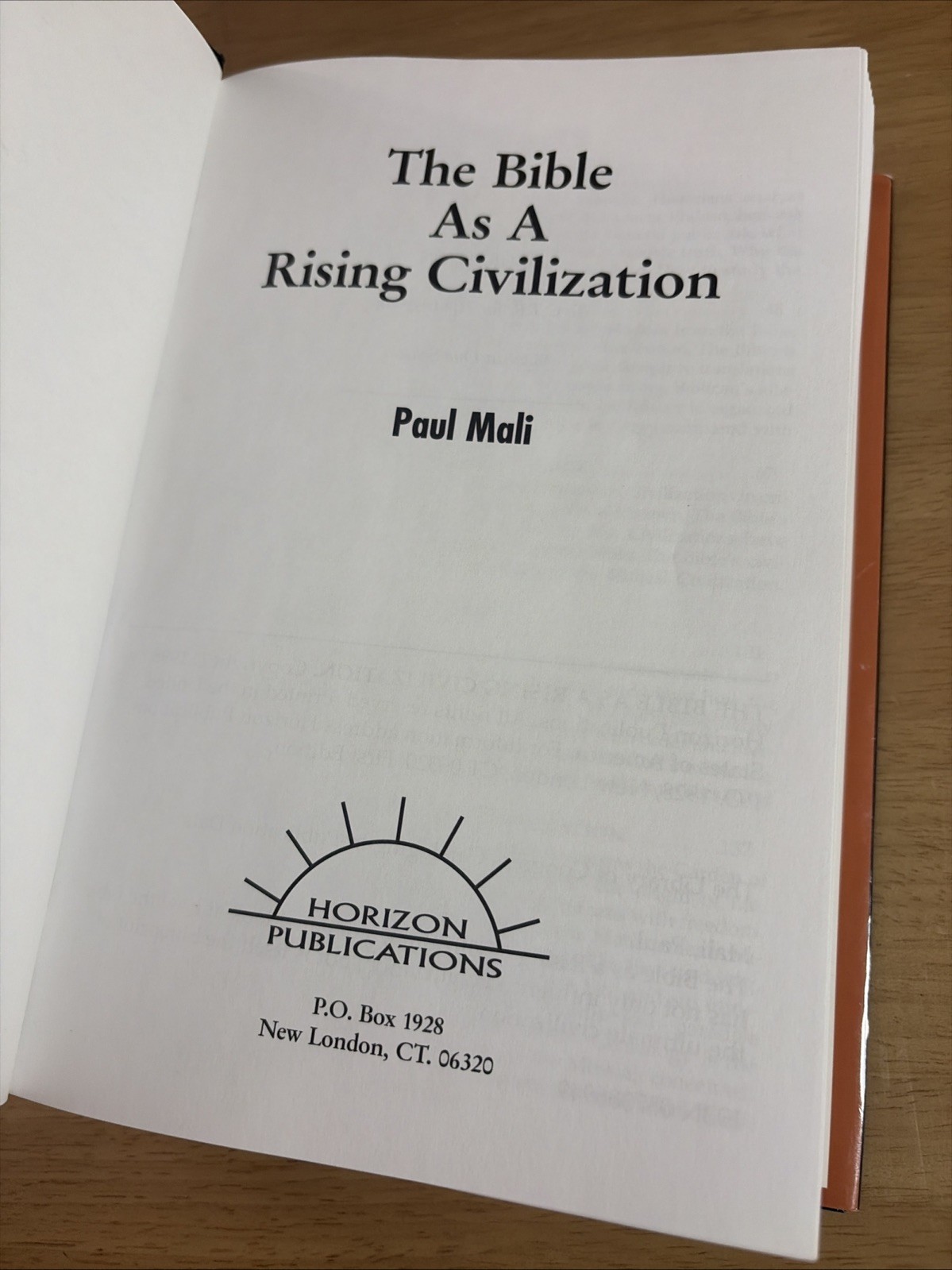 The Bible as A Rising Civilization by Paul Mali