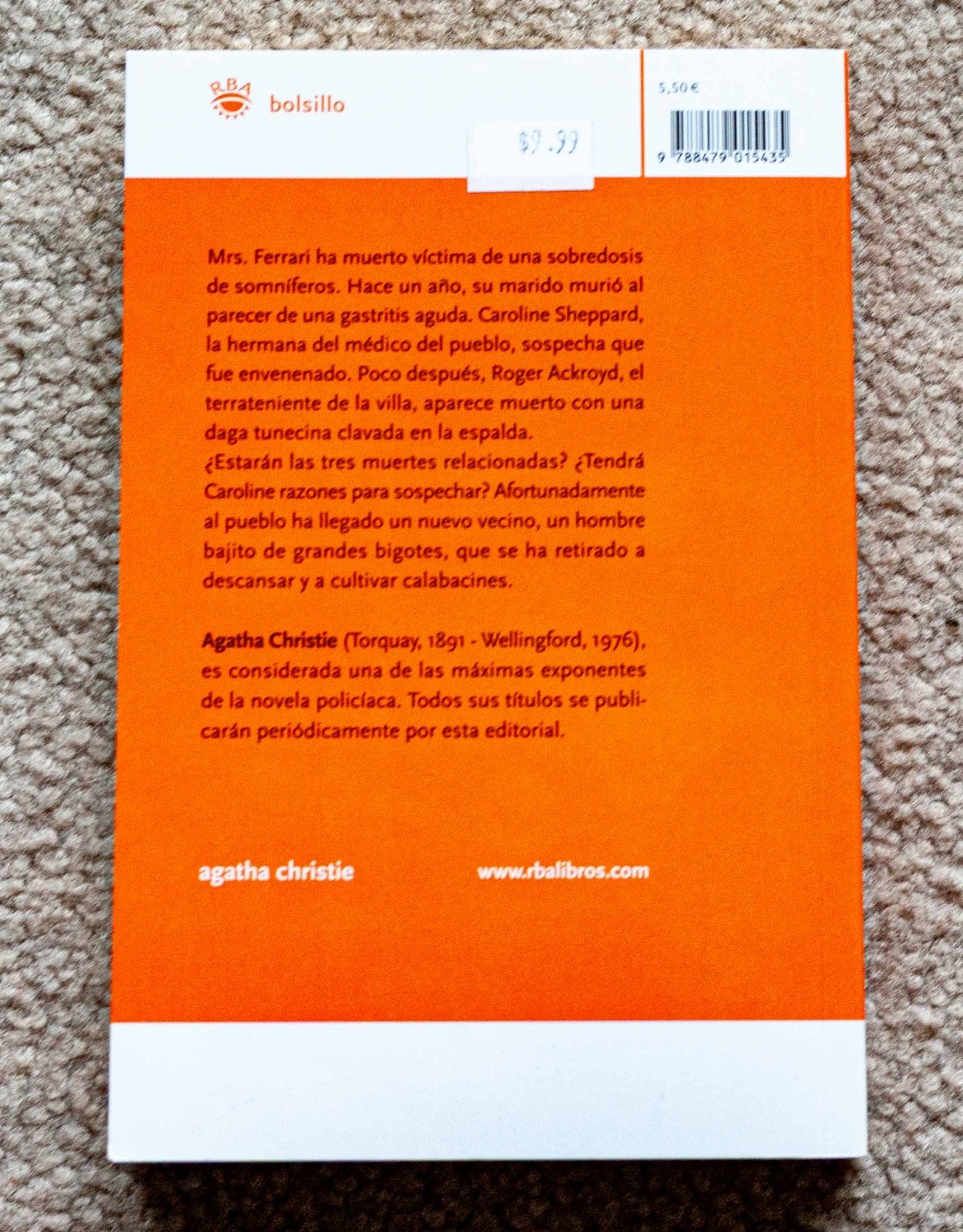 El Asesinato de Roger Ackroyd by Agatha Christie – Spanish Paperback, 269 pages