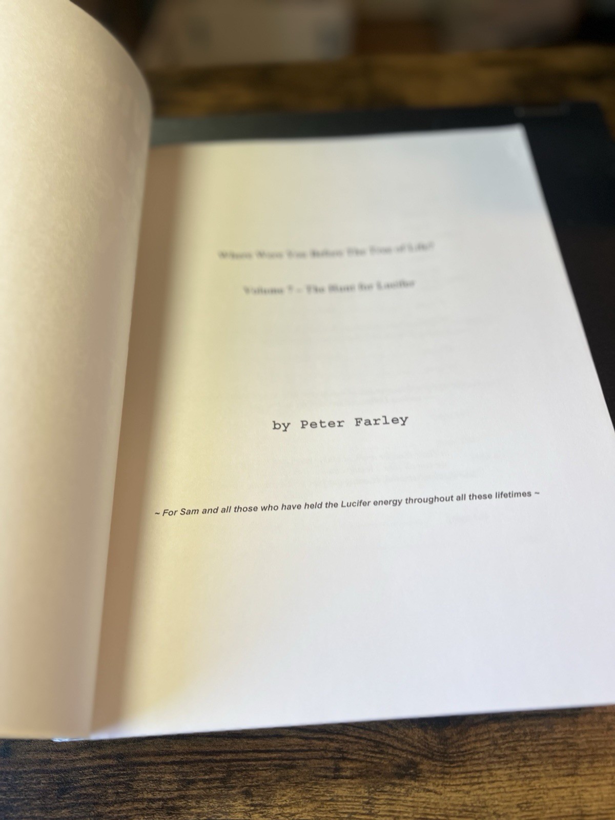 WHERE WERE YOU BEFORE THE TREE OF LIFE VOLUME 7 By Peter R. Farley S4