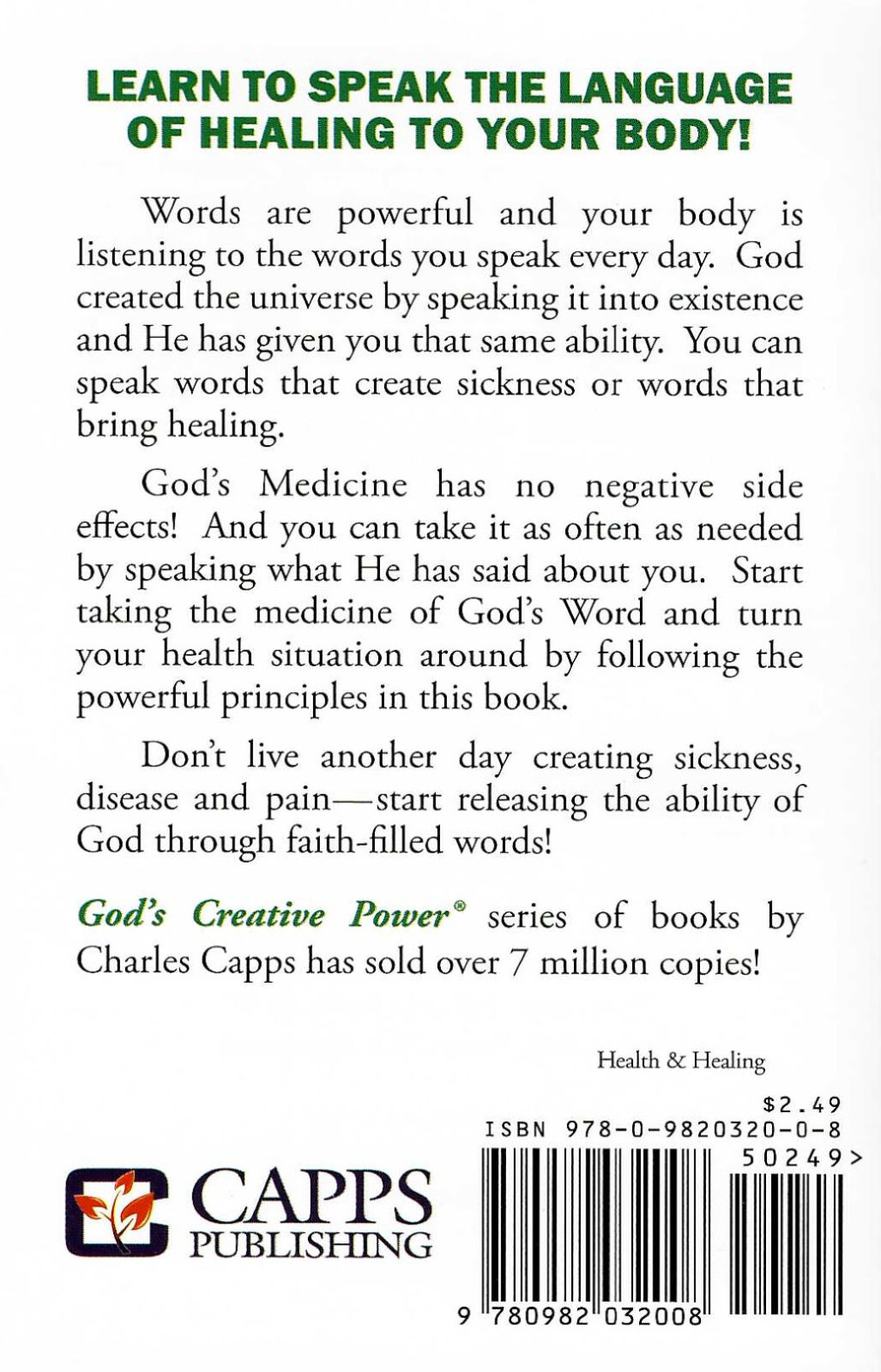 10 PACK: God&rsquo;s Creative Power for Healing (10 Copies) by Charles Capps