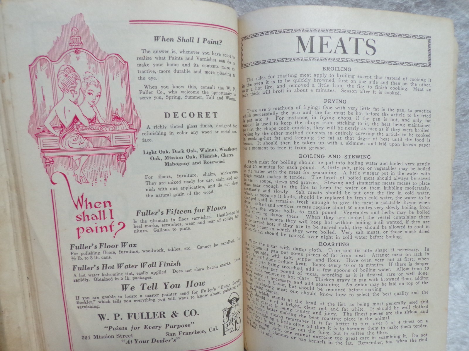 1919 CUPID&rsquo;S BOOK OF GOOD COUNCEL COOK BOOK 104 PAGES MISSING BACK COVER
