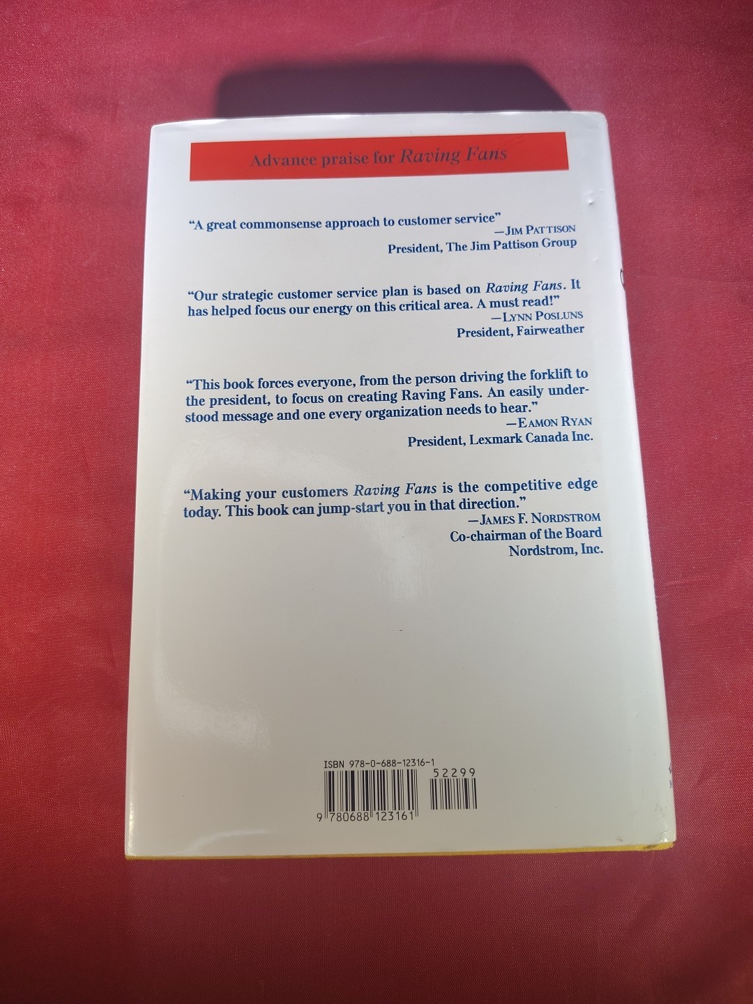 « Raving Fans, » Hard Cover Book by Ken Blanchard & Sheldon Bowles, 138 Pages