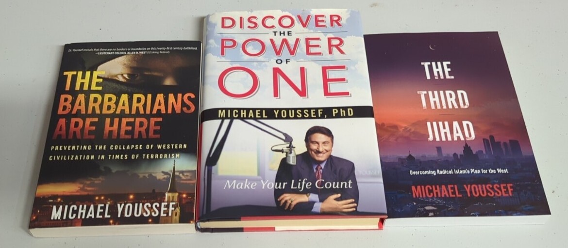 Lot 3 Michael Youssef ~ Barbarians Are Here, Power of One, Third Jihad ~ VG!