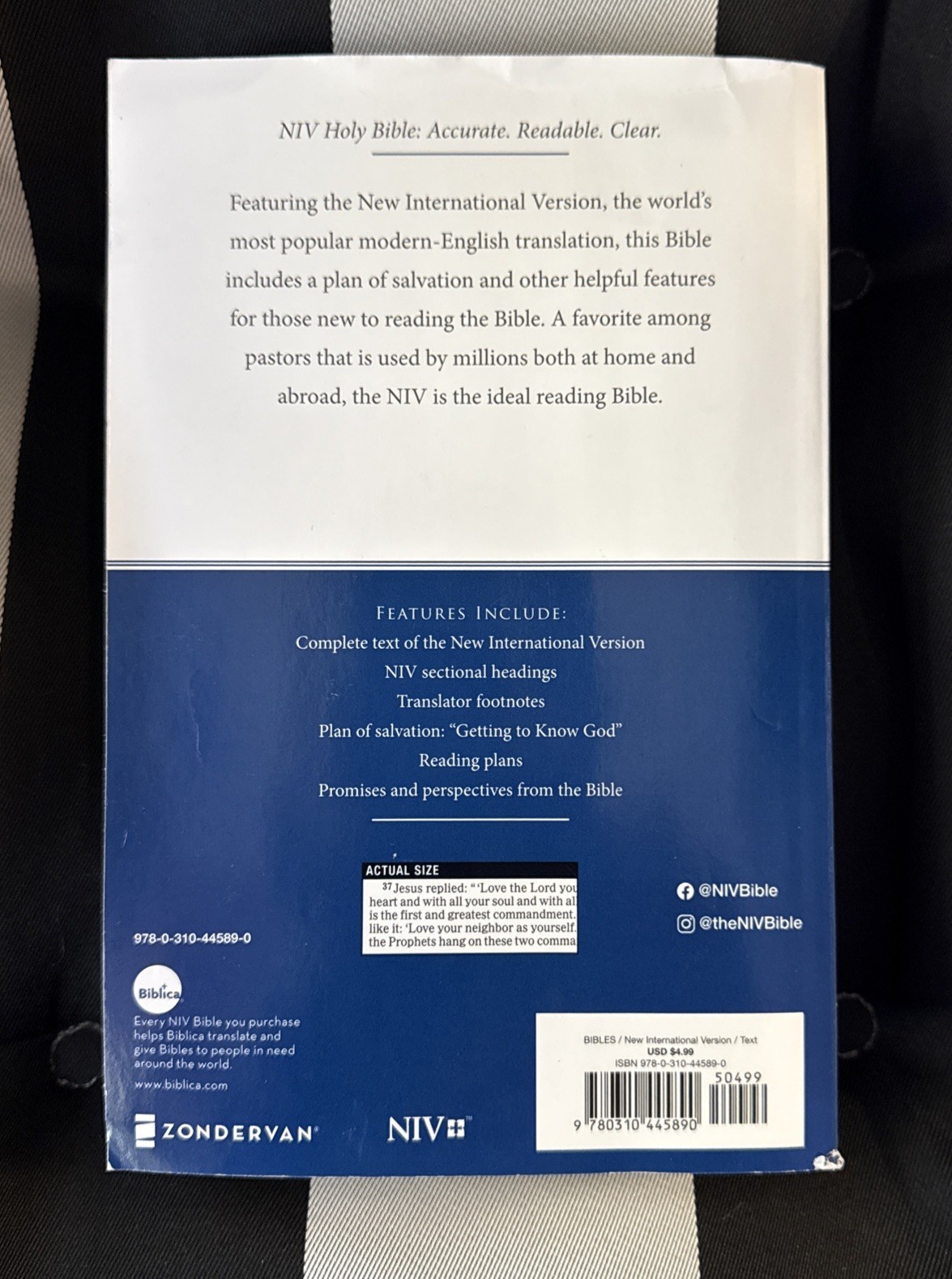 NIV Holy Bible Paperback: The Bible for Everyone by Zondervan Staff New