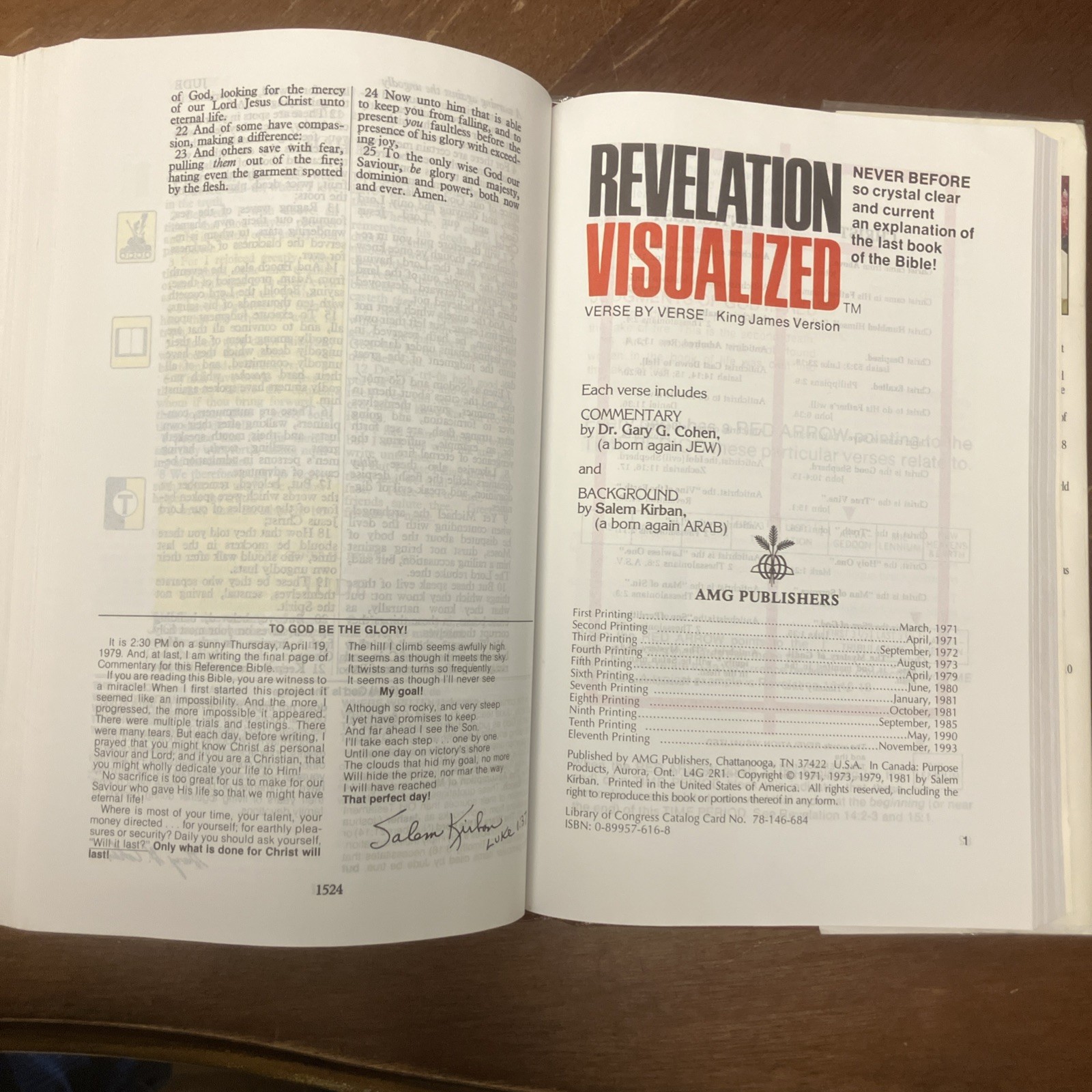 Kirban Reference Bible King James Version Hardcover w/DJ Preowned