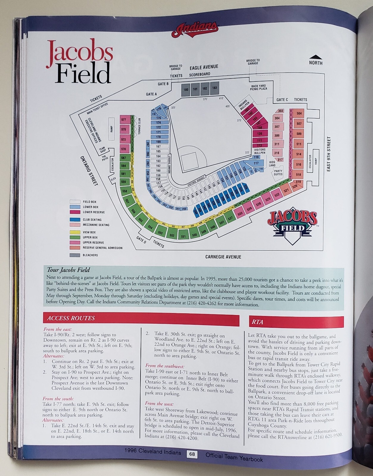 1996 Cleveland Indians (Guardians) Yearbook MLB Jacobs Field 72+ Pages MINT/NEW