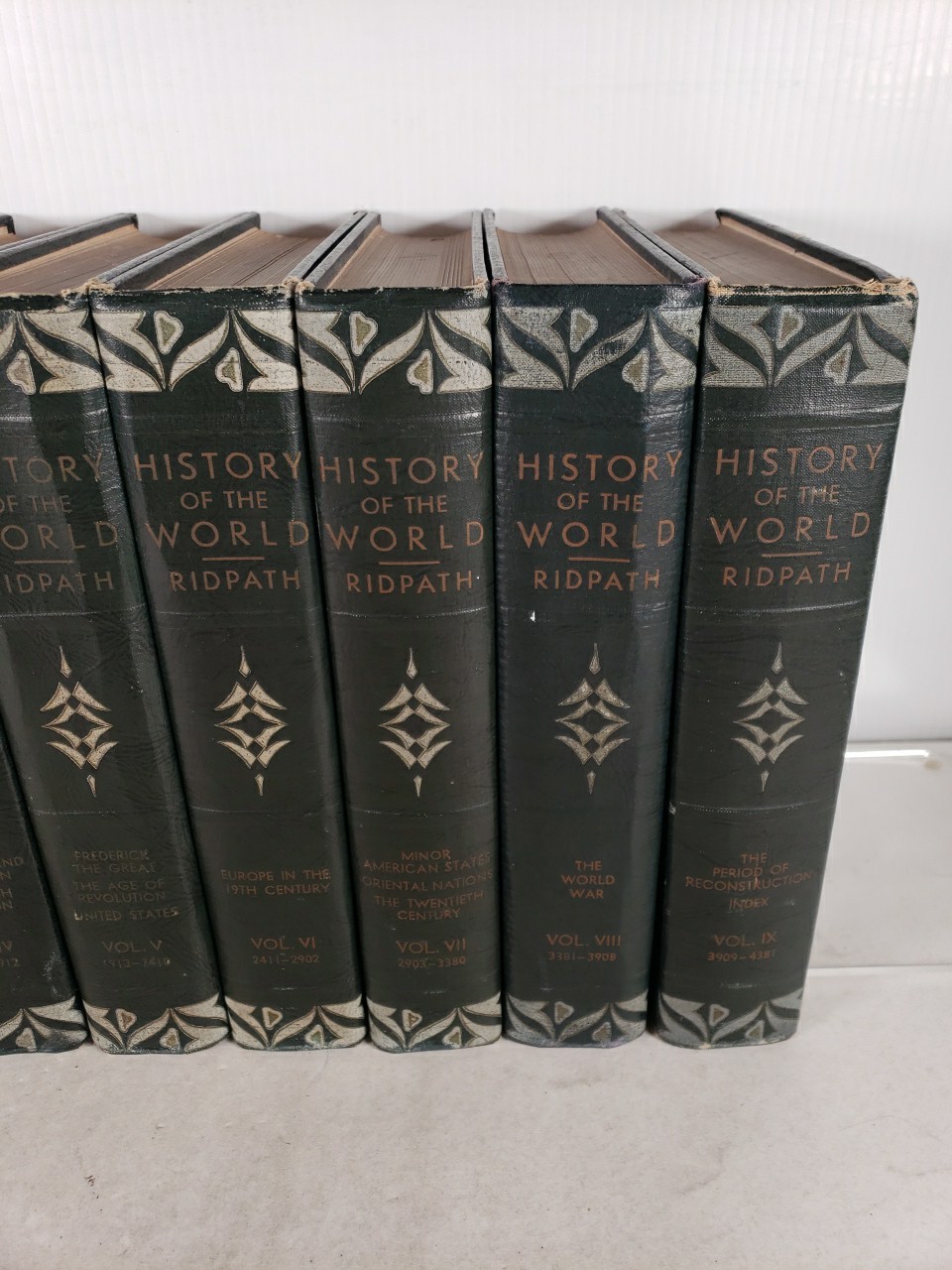 Ridpath&rsquo;s History of the World (1930&rsquo;s – 8 Books – Volumes 2 – 9 Only)