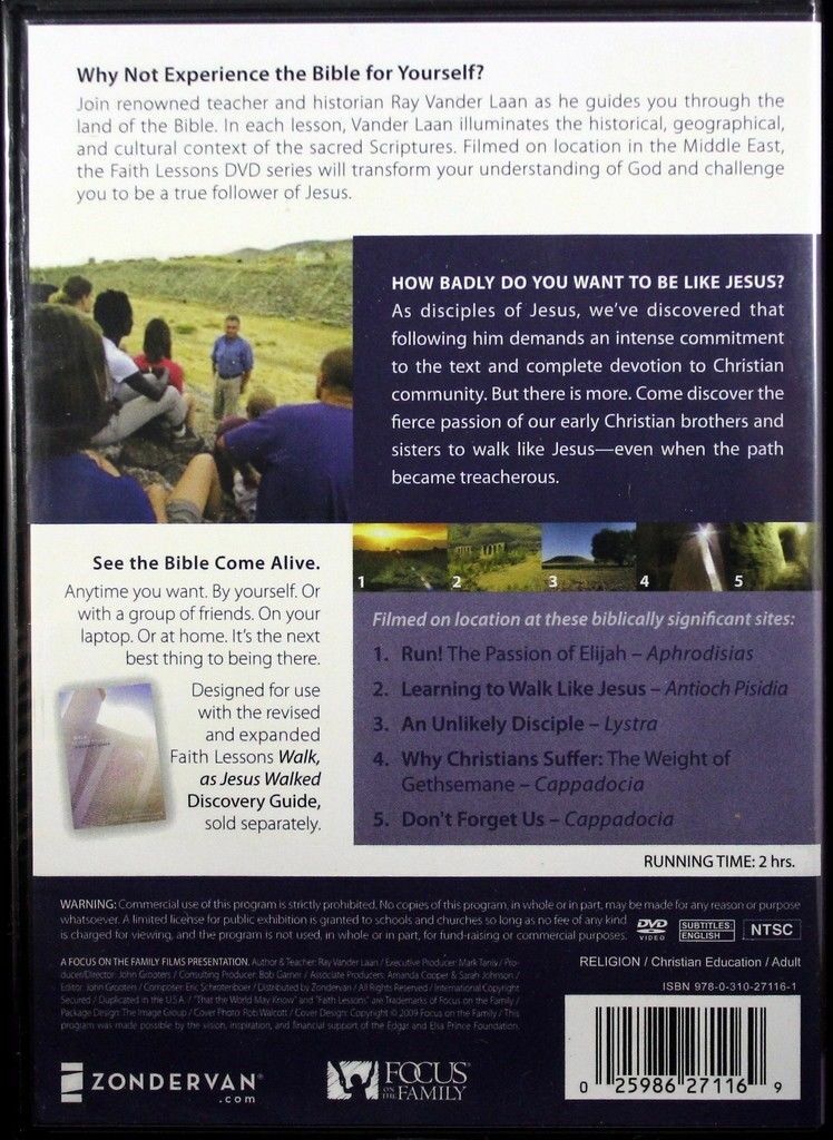 Faith Lessons Volume 7 Walk As Jesus Walked by Ray Vander Laan NEW Christian DVD