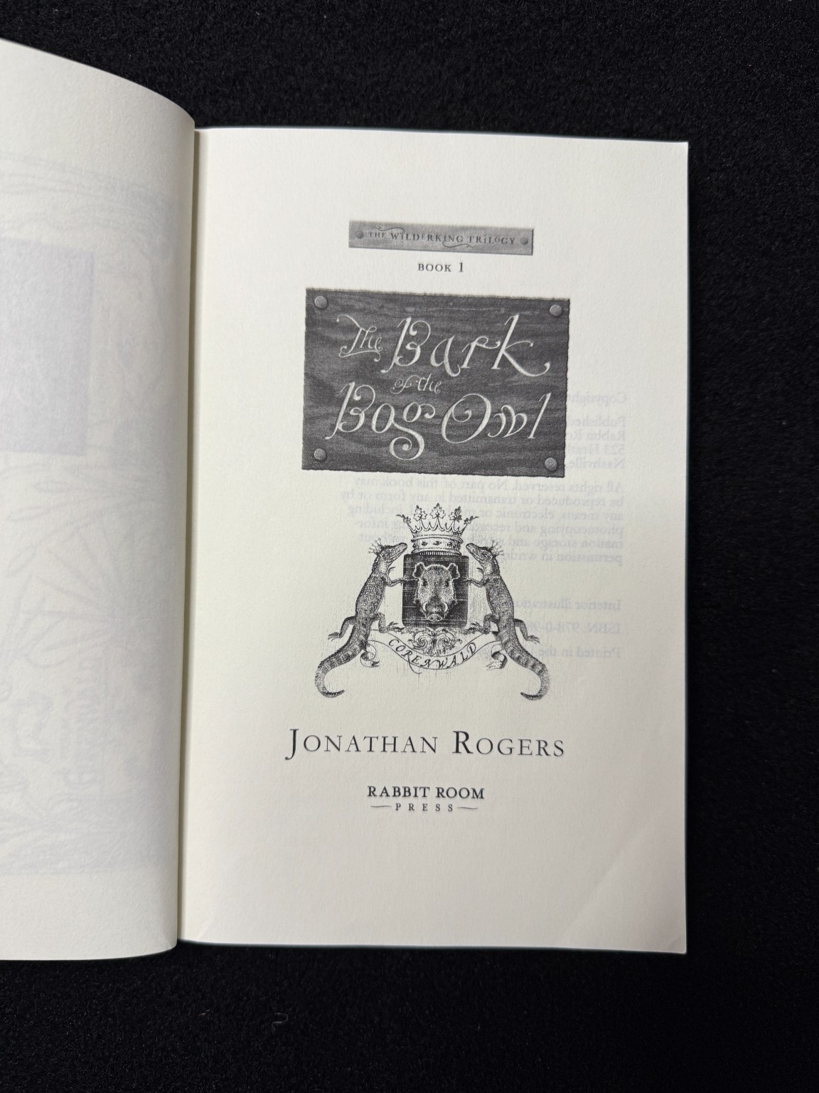 The Bark of the Bog Owl Jonathan Rogers 2004 Wilderking Trilogy Fantasy