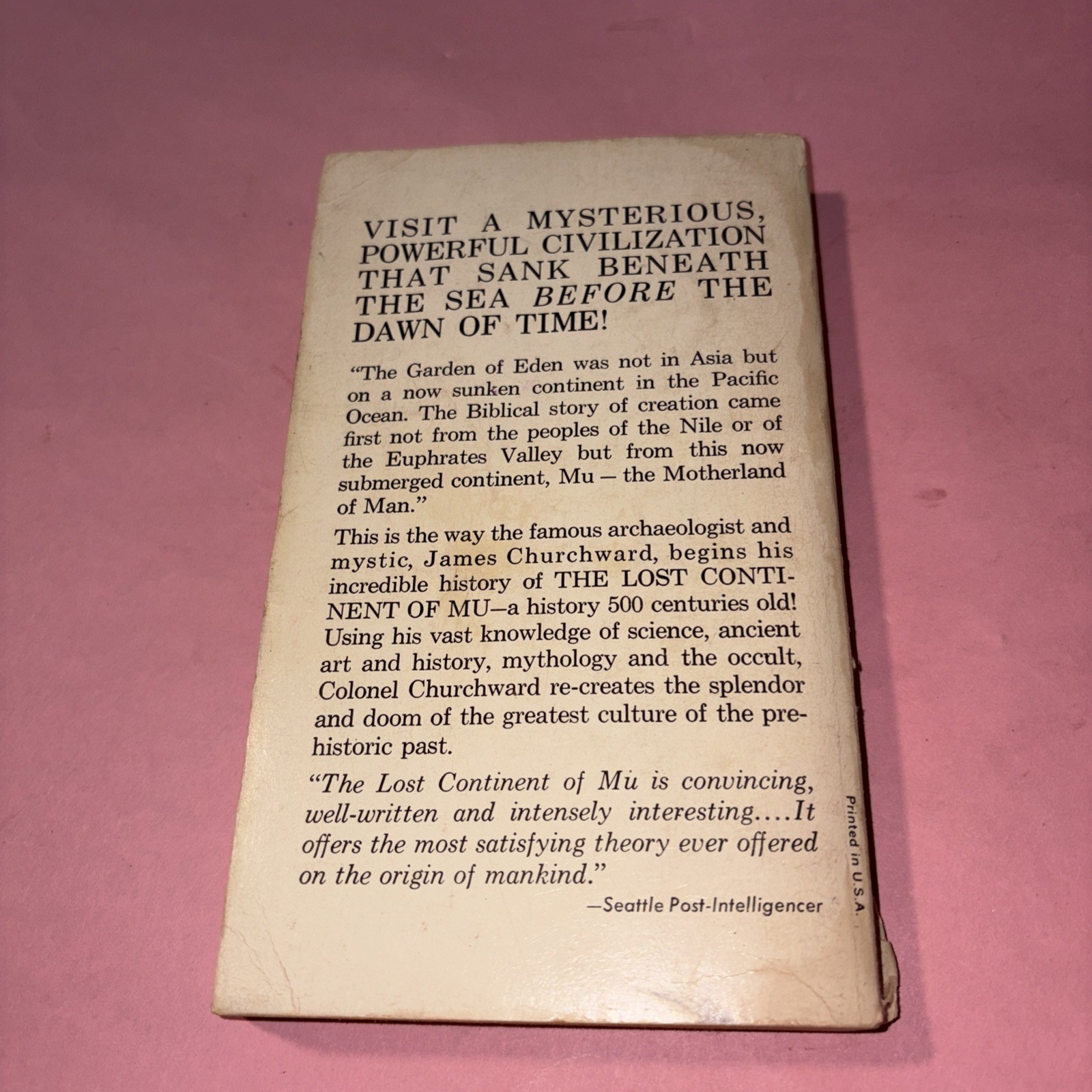 The Lost Continent Of MU By James Church Ward PB