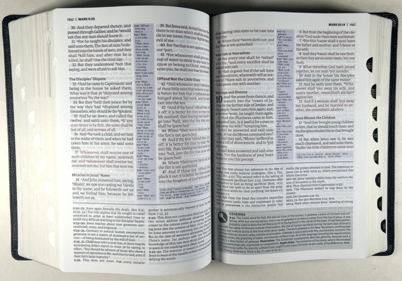 KJV Study Bible Black Genuine Leather Full Color Edition Indexed King James VG